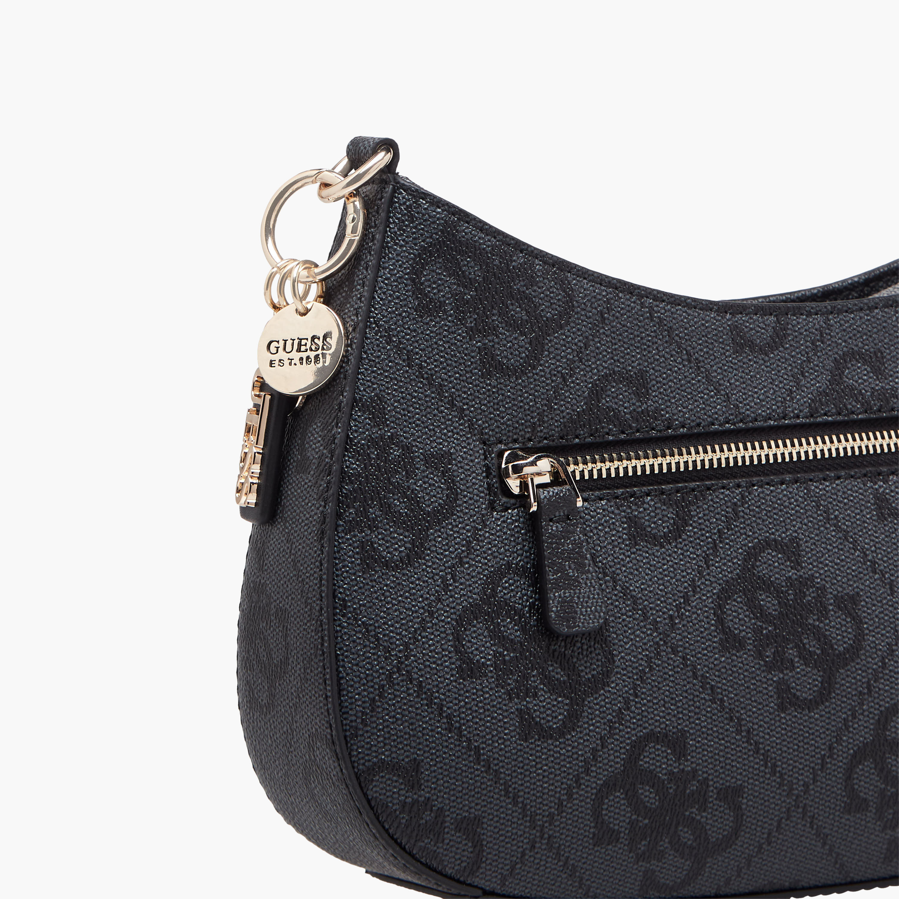 Guess Noelle Ii Monogram Shoulder Bag with Zipper Closure and Adjustable Strap-women-bagsandwallets-handbags-image-6