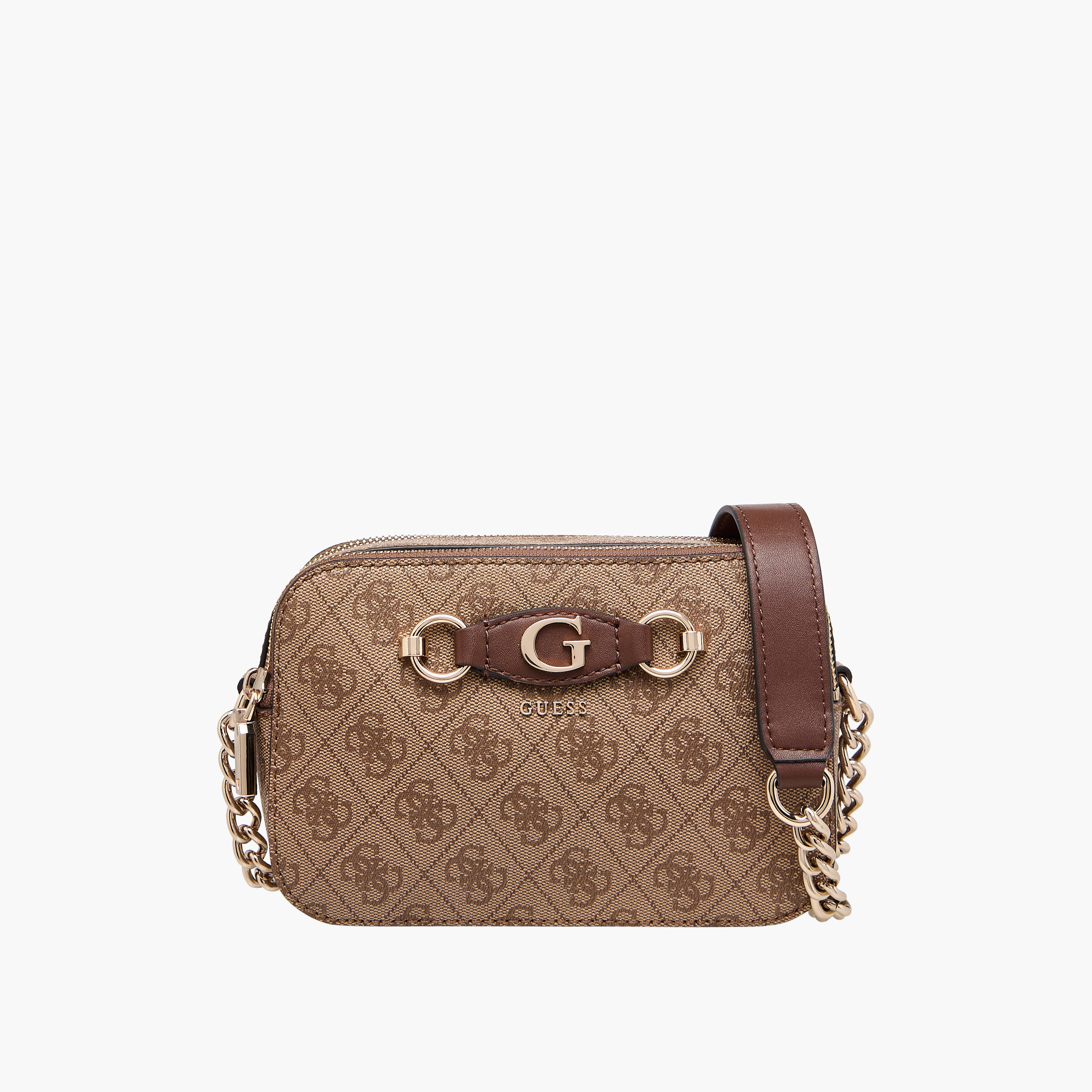 Guess Izzy Monogram Print Crossbody Bag with Chain Strap-women-bagsandwallets-handbags-image-1