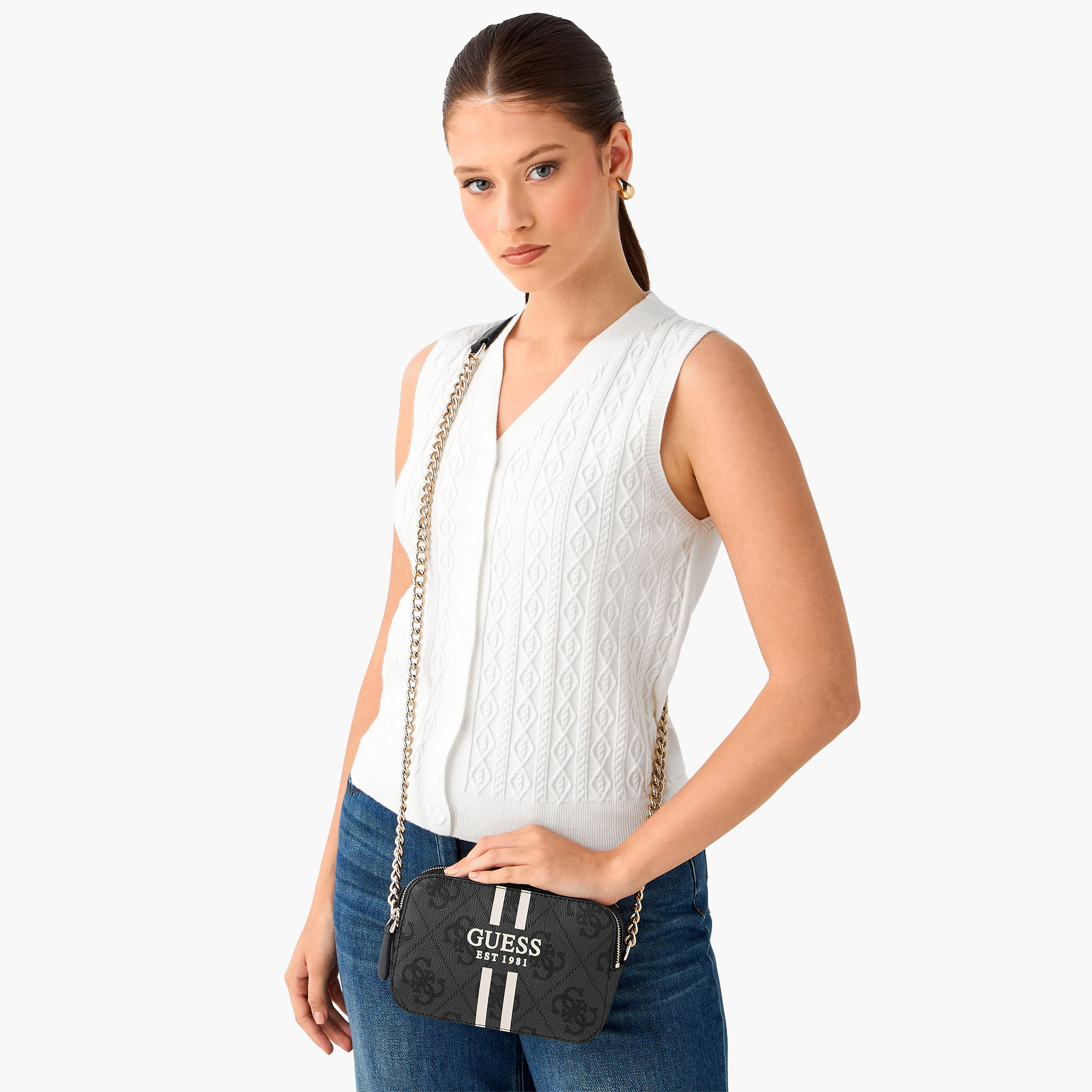 Guess Noelle II Monogram Print Crossbody Bag with Chain Strap-women-bagsandwallets-handbags-image-2