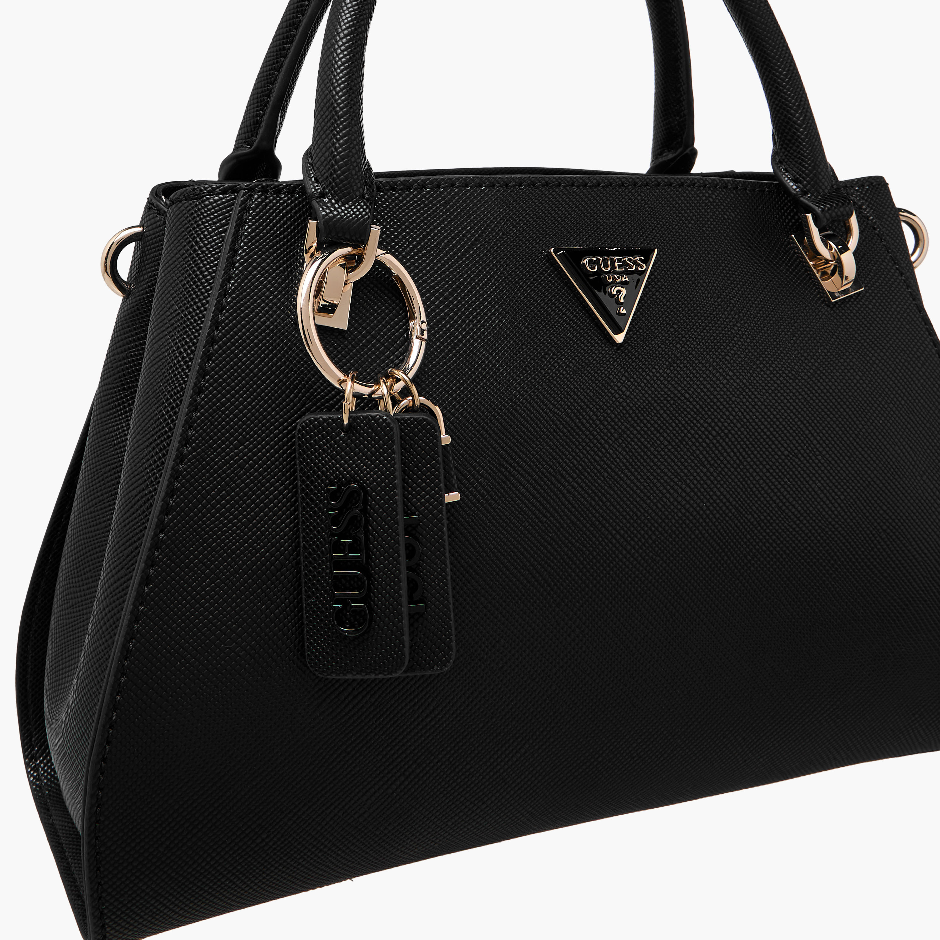Guess Noelle II Luxury Textured Satchel Bag with Detachable Strap-women-bagsandwallets-handbags-image-4