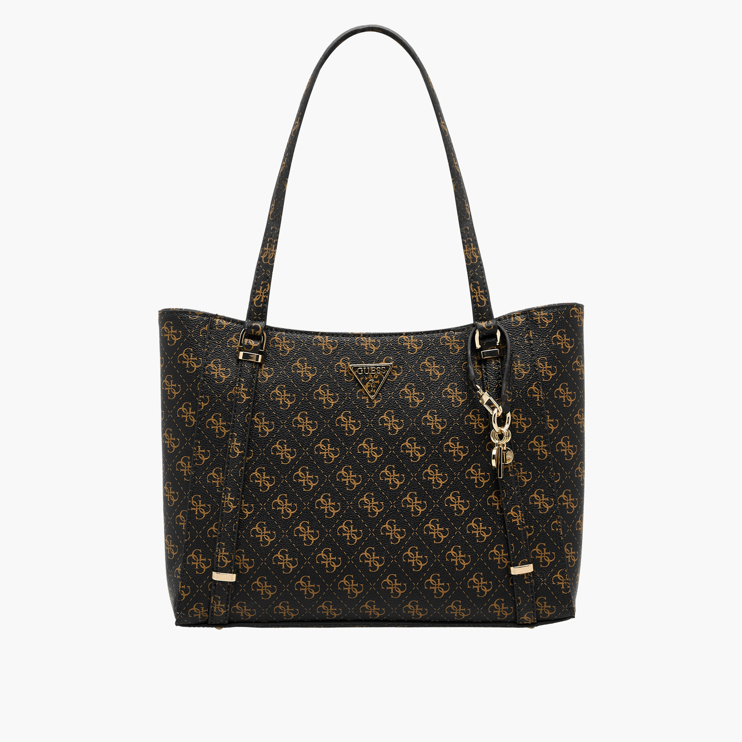 Guess Daryna Elite Monogram Print Tote Bag with Charm Detail-women-bagsandwallets-handbags-image-1