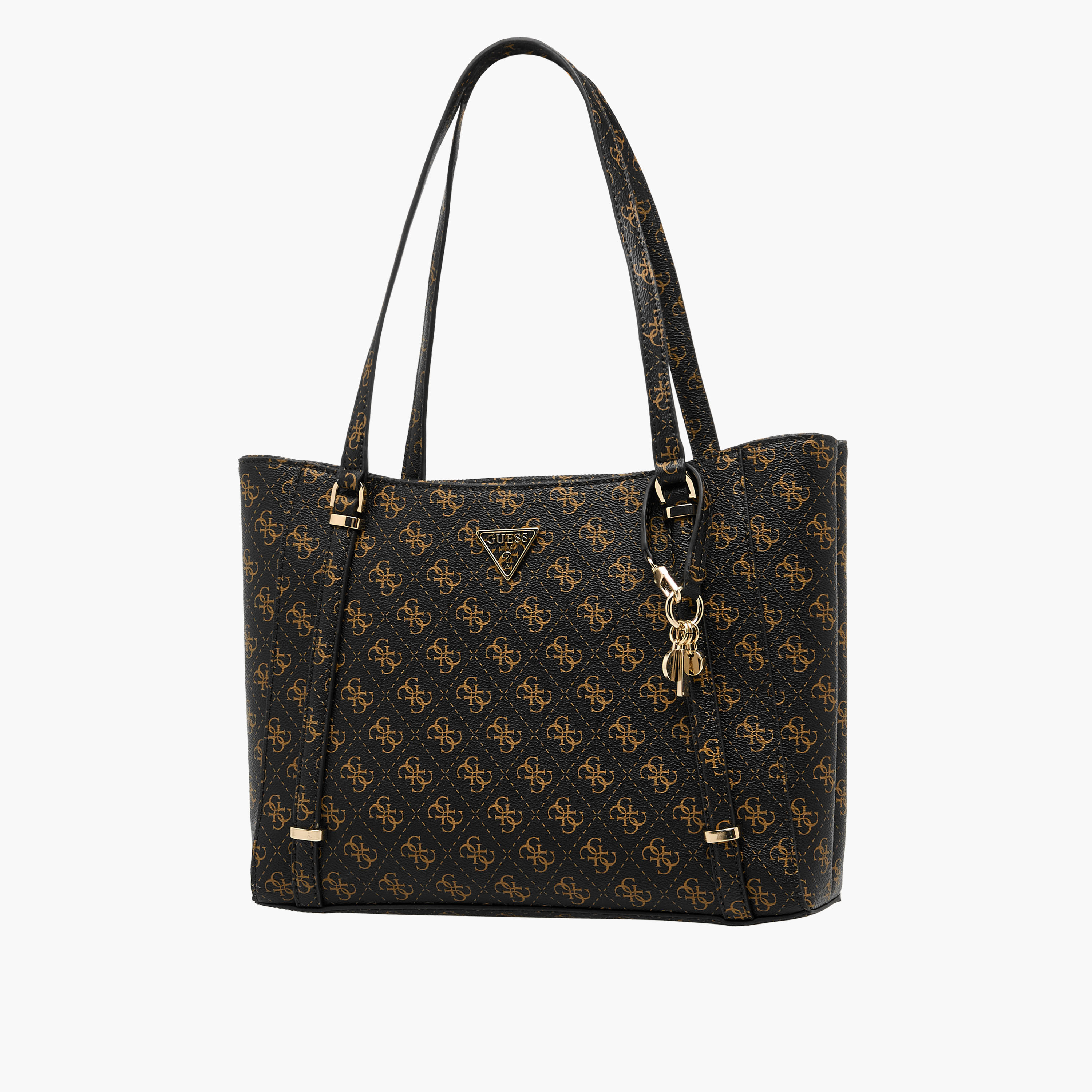 Guess Daryna Elite Monogram Print Tote Bag with Charm Detail-women-bagsandwallets-handbags-image-3