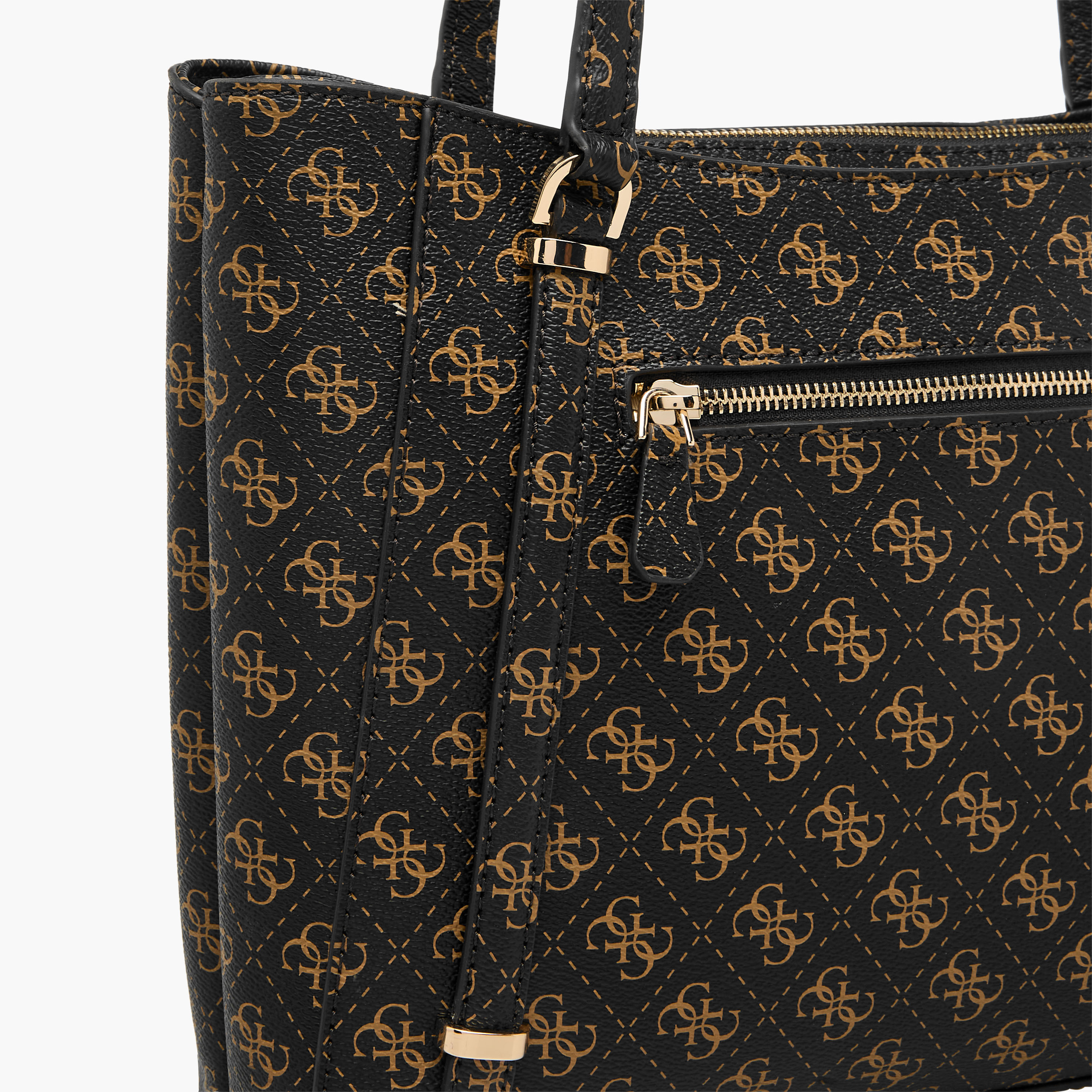 Guess Daryna Elite Monogram Print Tote Bag with Charm Detail-women-bagsandwallets-handbags-image-6