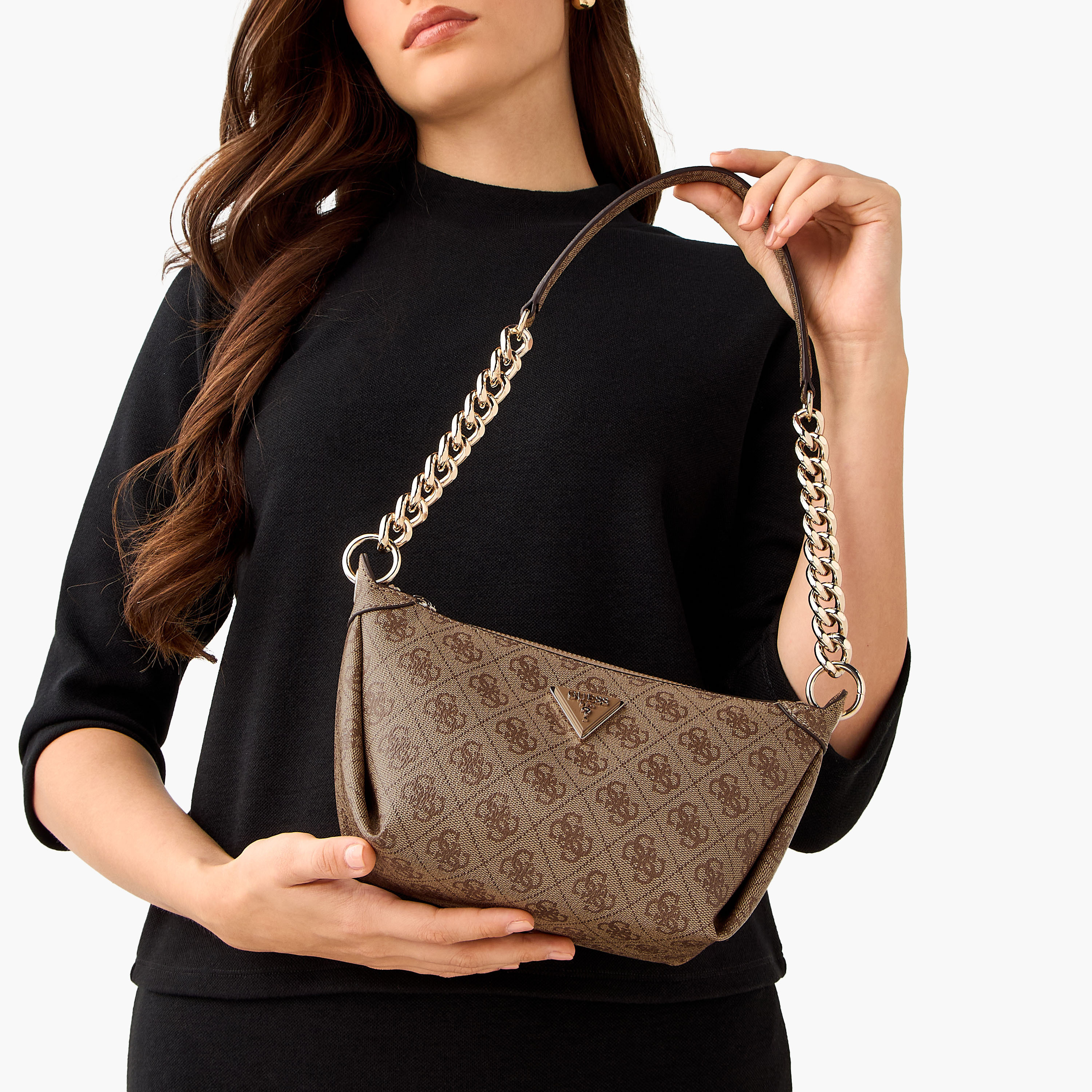 Guess Meridian Monogram Print Shoulder Bag with Zip Closure-women-bagsandwallets-handbags-image-2