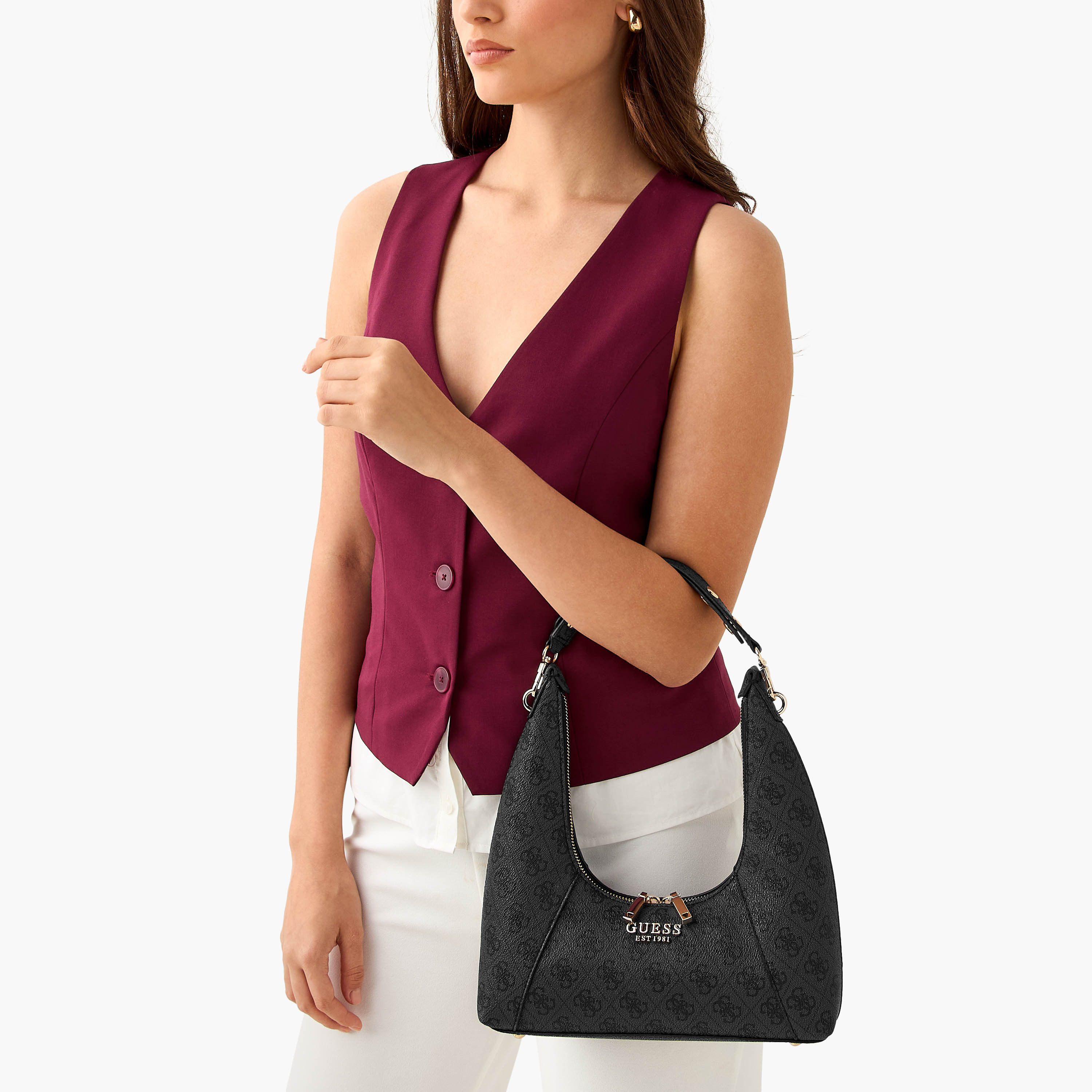 Guess Calista Monogram Print Shoulder Bag with Zip Closure-women-bagsandwallets-handbags-image-3
