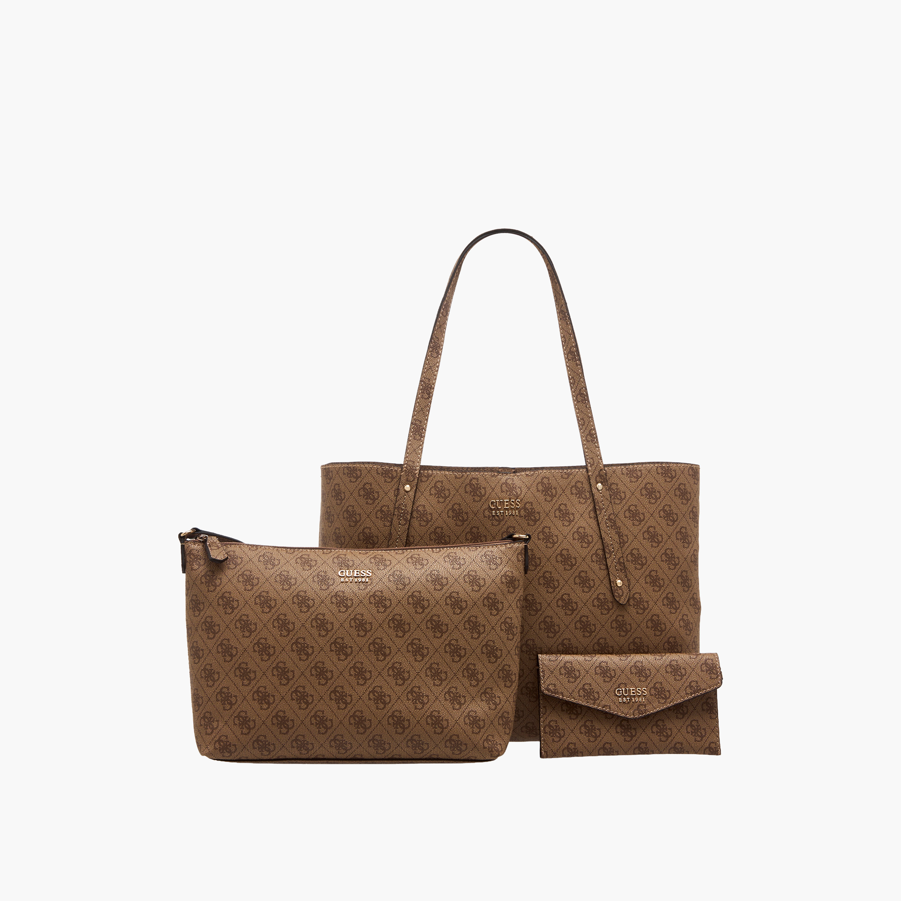 Guess Brenton Monogram Print Tote Bag with Shoulder Bag and Wallet-women-bagsandwallets-handbags-image-1