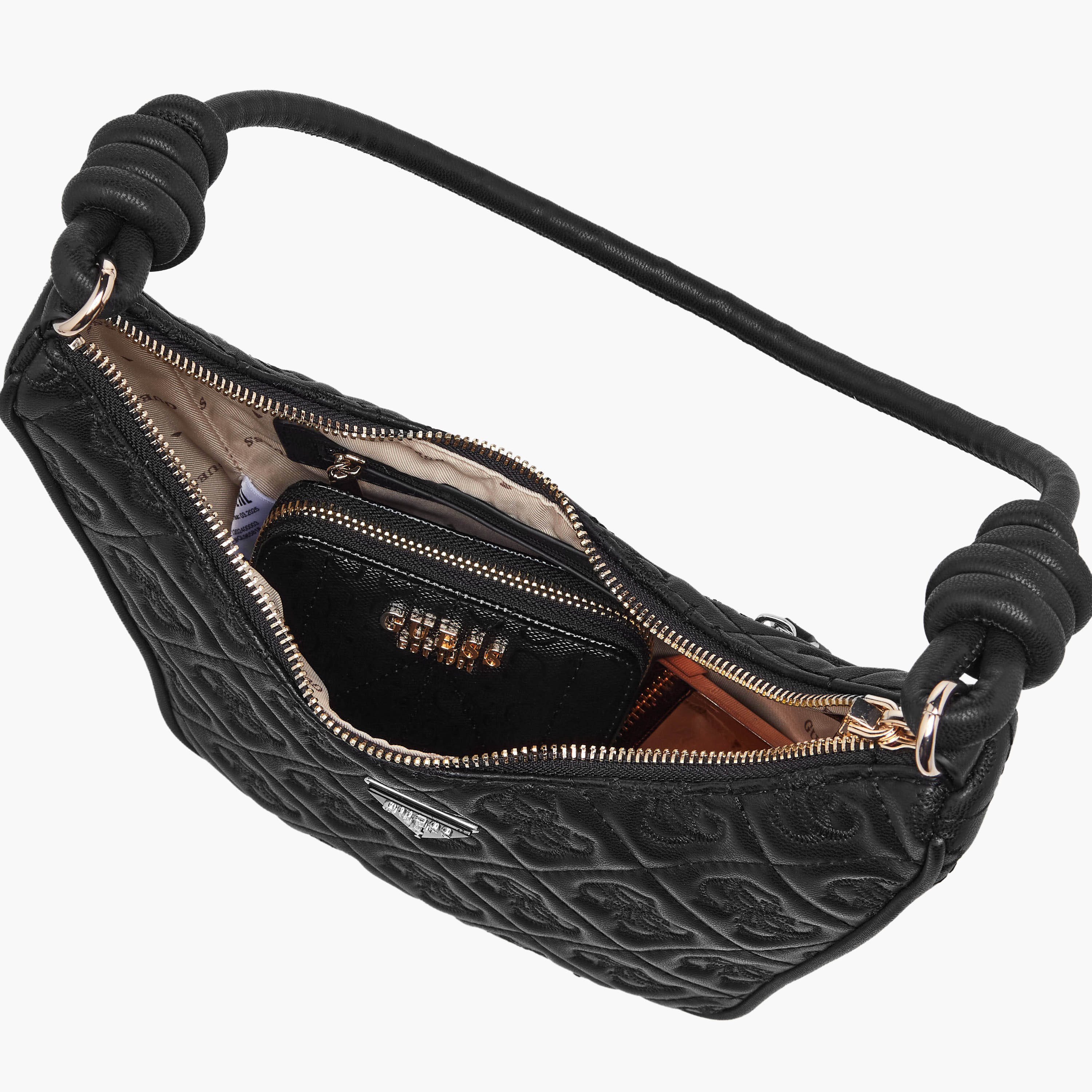 حقيبة هوبو Guess أديلاسيا المبطنة بمقبض واحد مع إغلاق بسحاب وحزام كتف-women-bagsandwallets-handbags-image-8