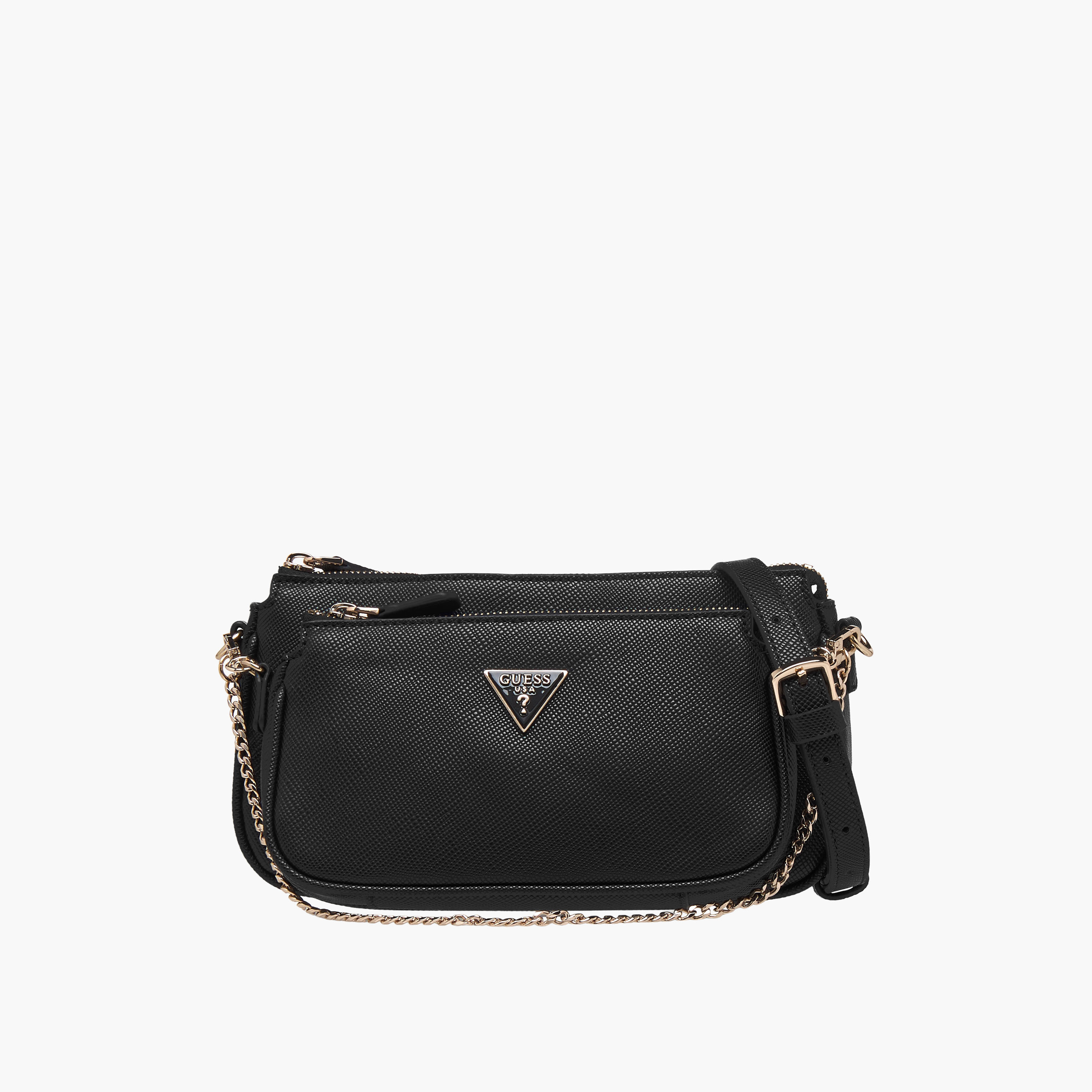 Guess Noelle II Textured Crossbody Bag with Chain Detail-women-bagsandwallets-handbags-image-1