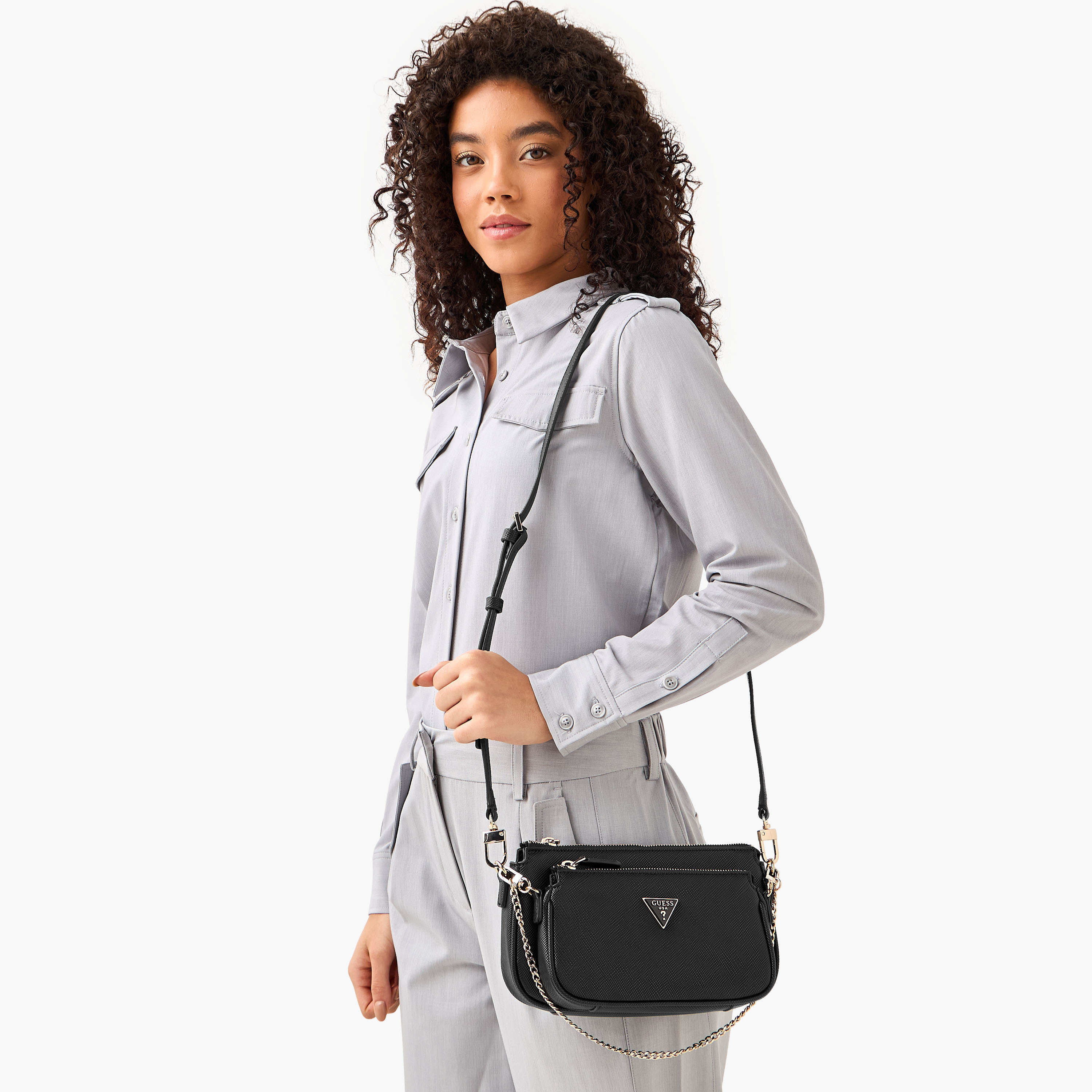 Guess Noelle II Textured Crossbody Bag with Chain Detail-women-bagsandwallets-handbags-image-2