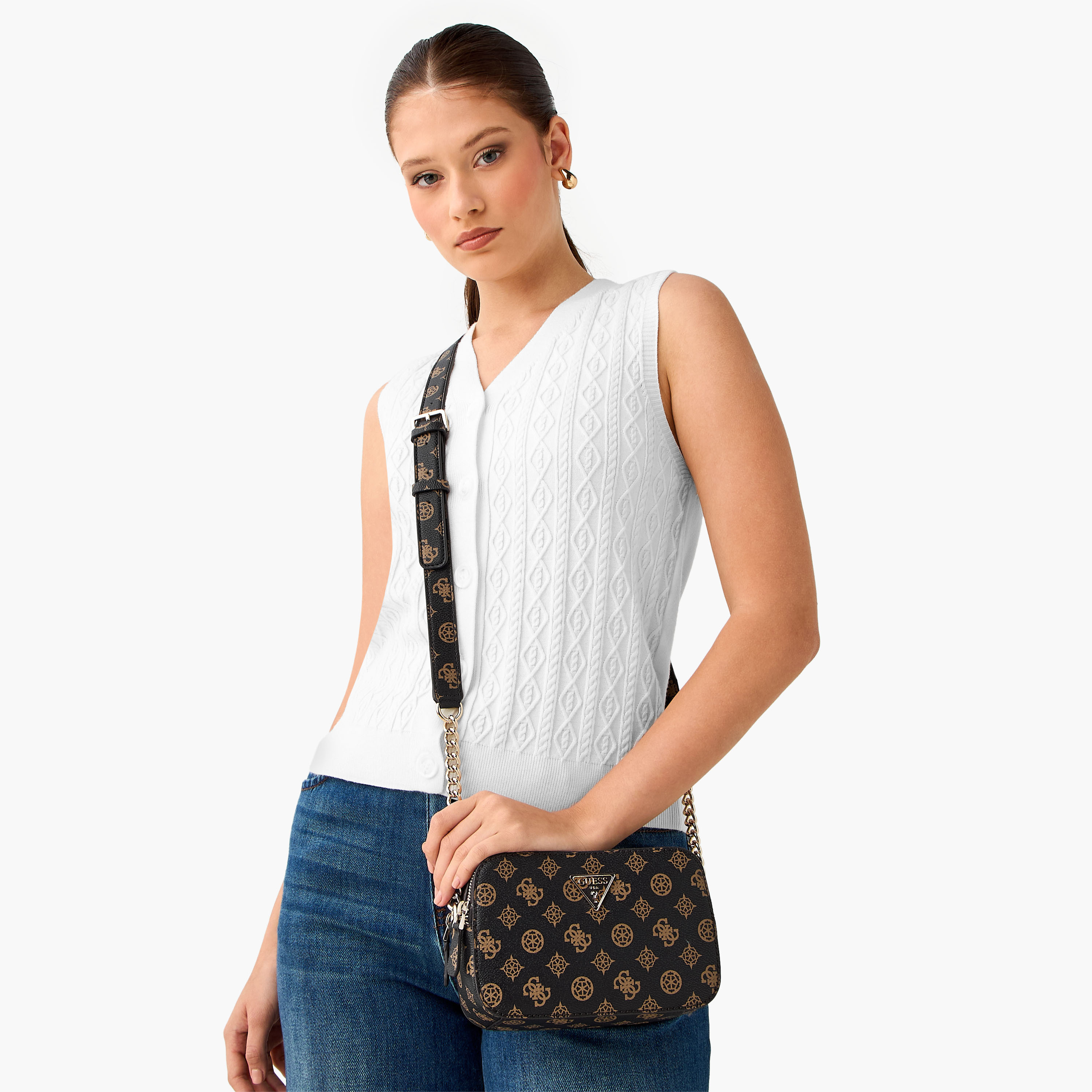 Guess NOELLE CAMERA Monogram Print Crossbody Bag with Adjustable Strap-women-bagsandwallets-handbags-image-2
