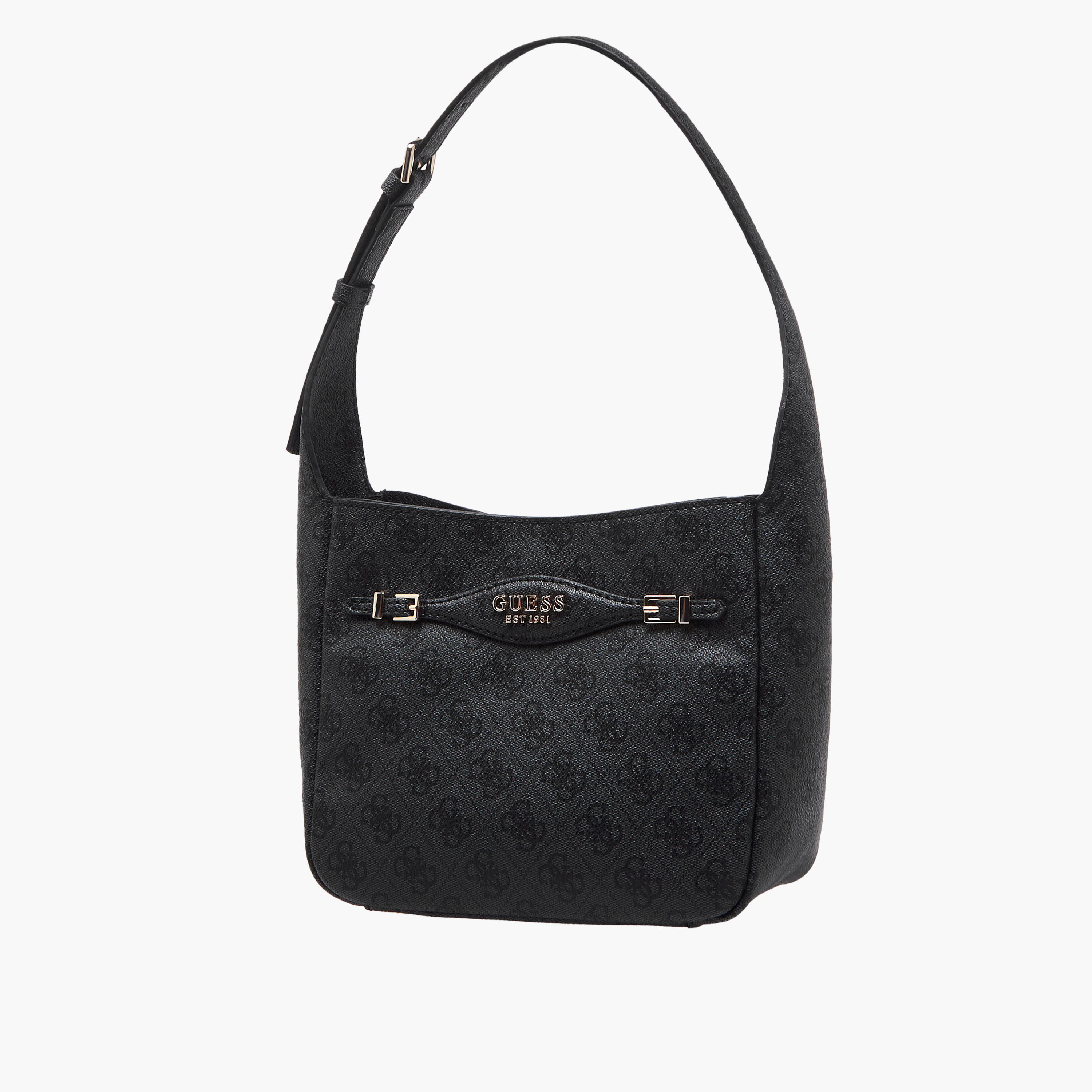 Guess Katya Monogram Print Shoulder Bag with Adjustable Strap-women-bagsandwallets-handbags-image-3