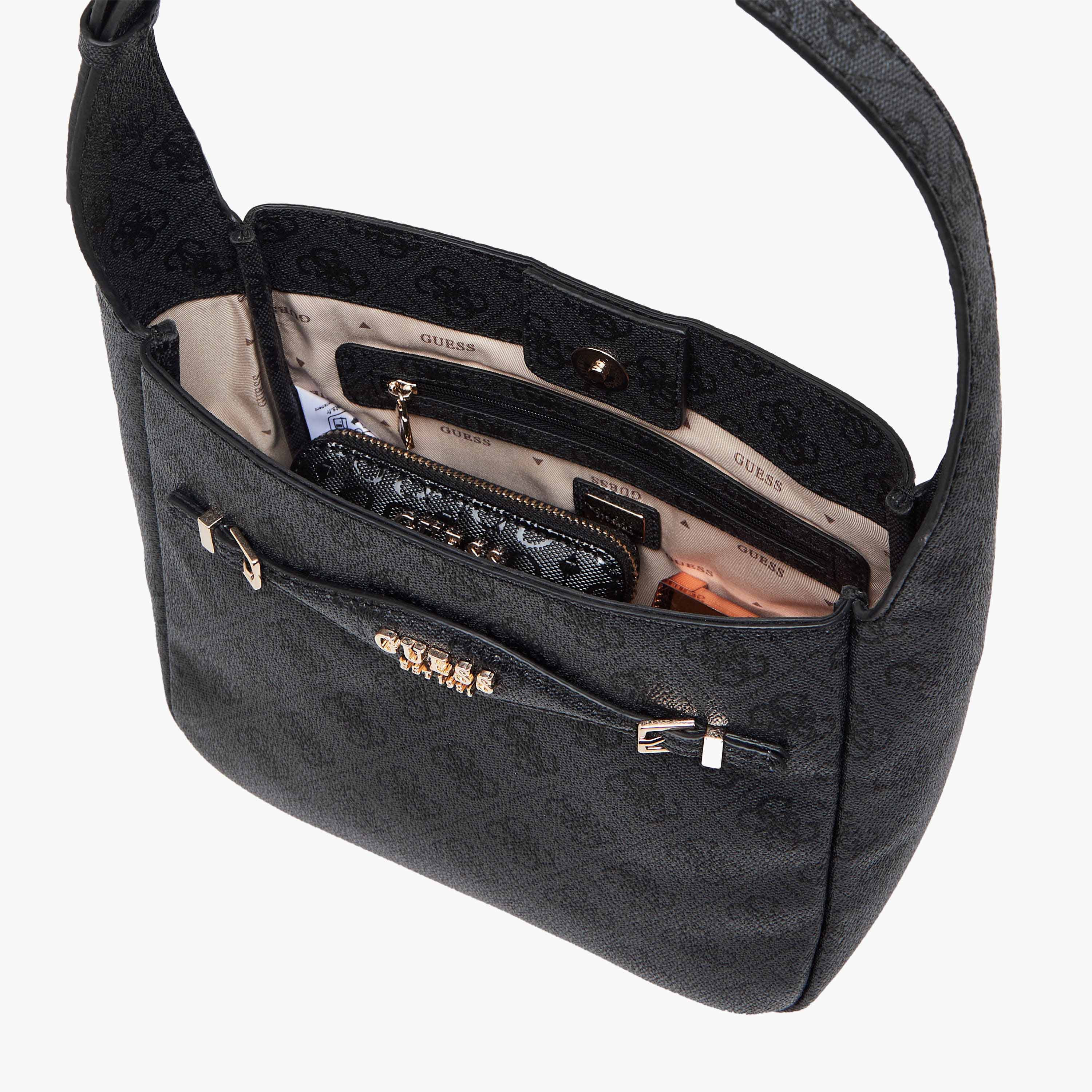 Guess Katya Monogram Print Shoulder Bag with Adjustable Strap-women-bagsandwallets-handbags-image-8