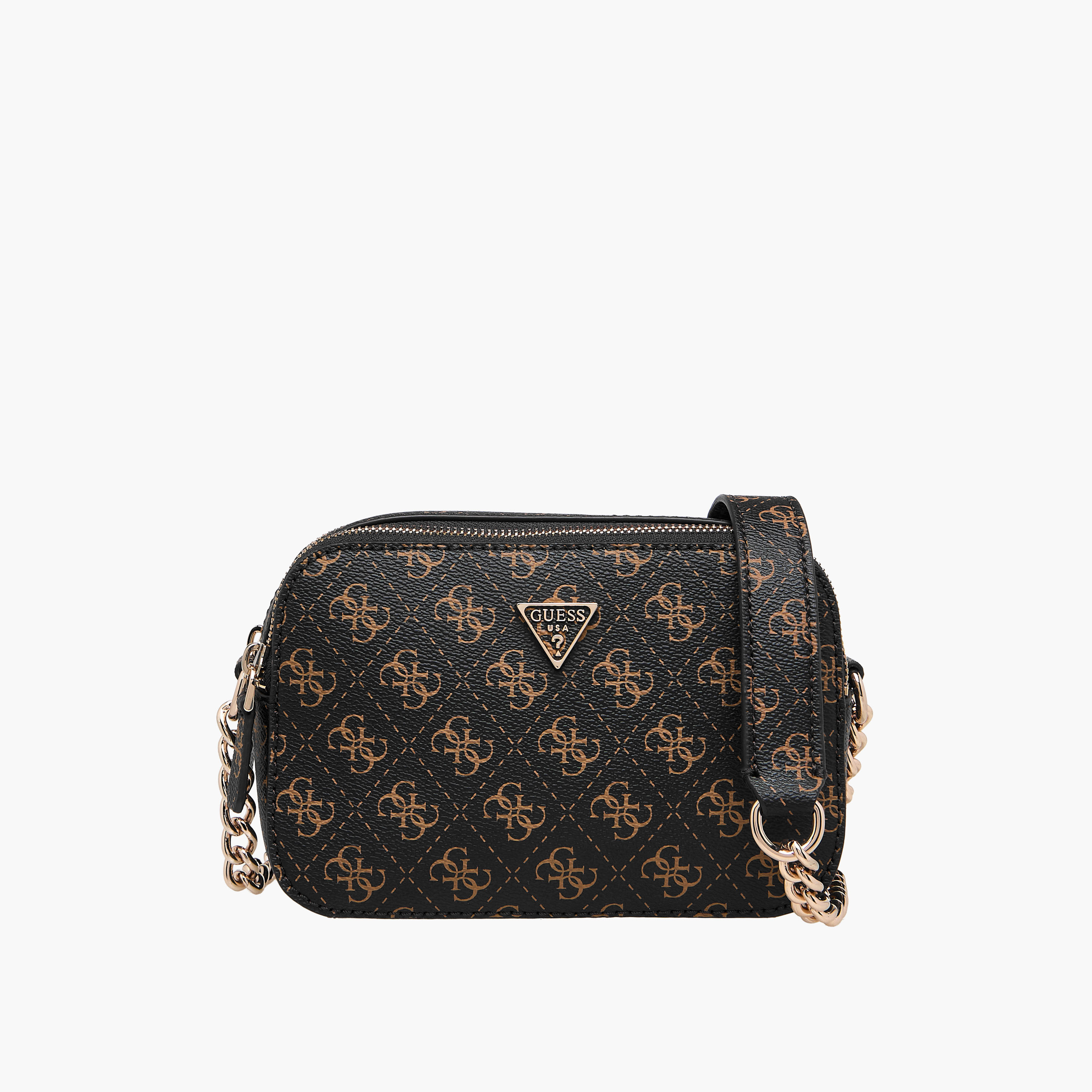 Guess Noelle II Monogram Print Crossbody Bag with Chain Strap-women-bagsandwallets-handbags-image-1