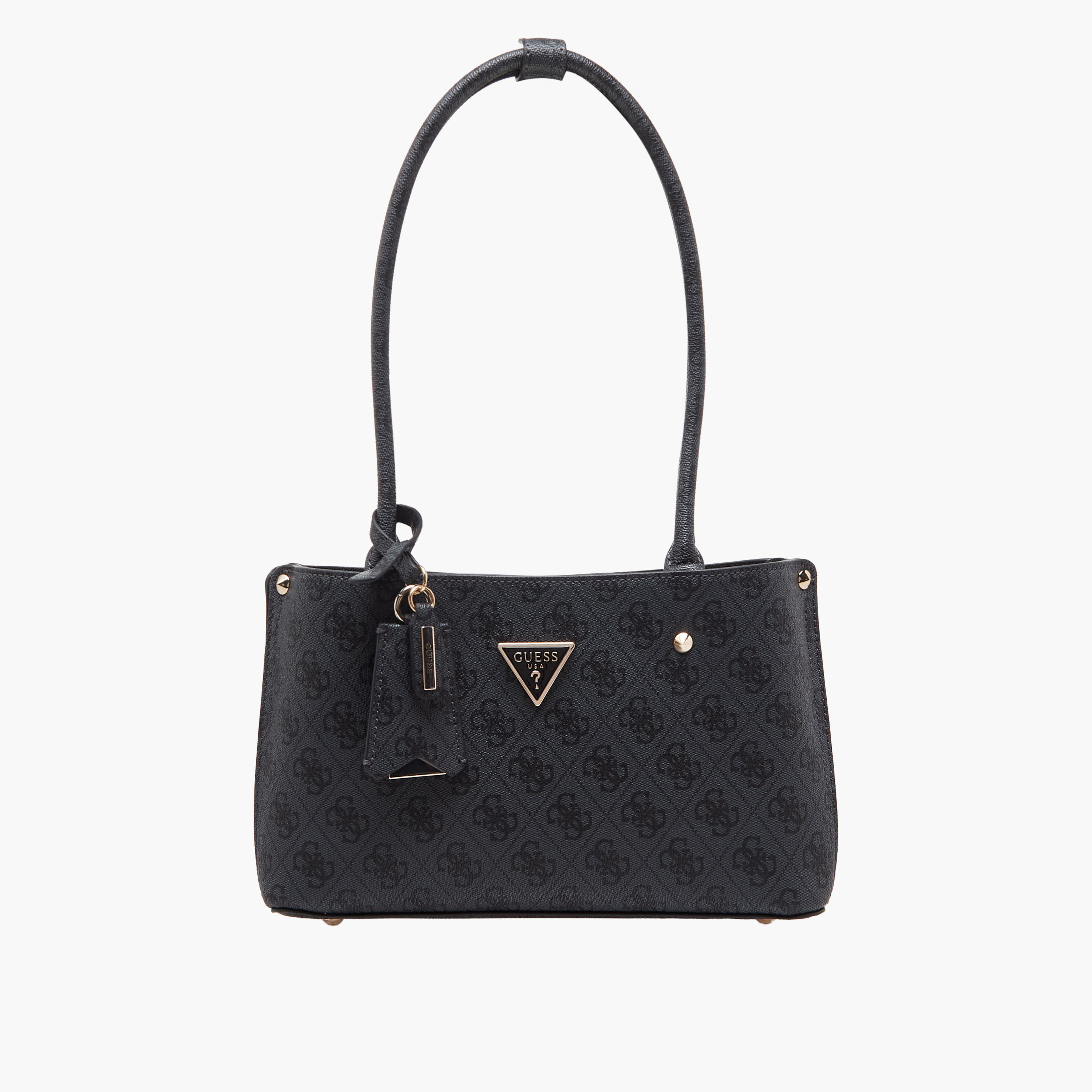Guess Meridian II Monogram Print Shoulder Bag with Double Handles-women-bagsandwallets-handbags-image-1