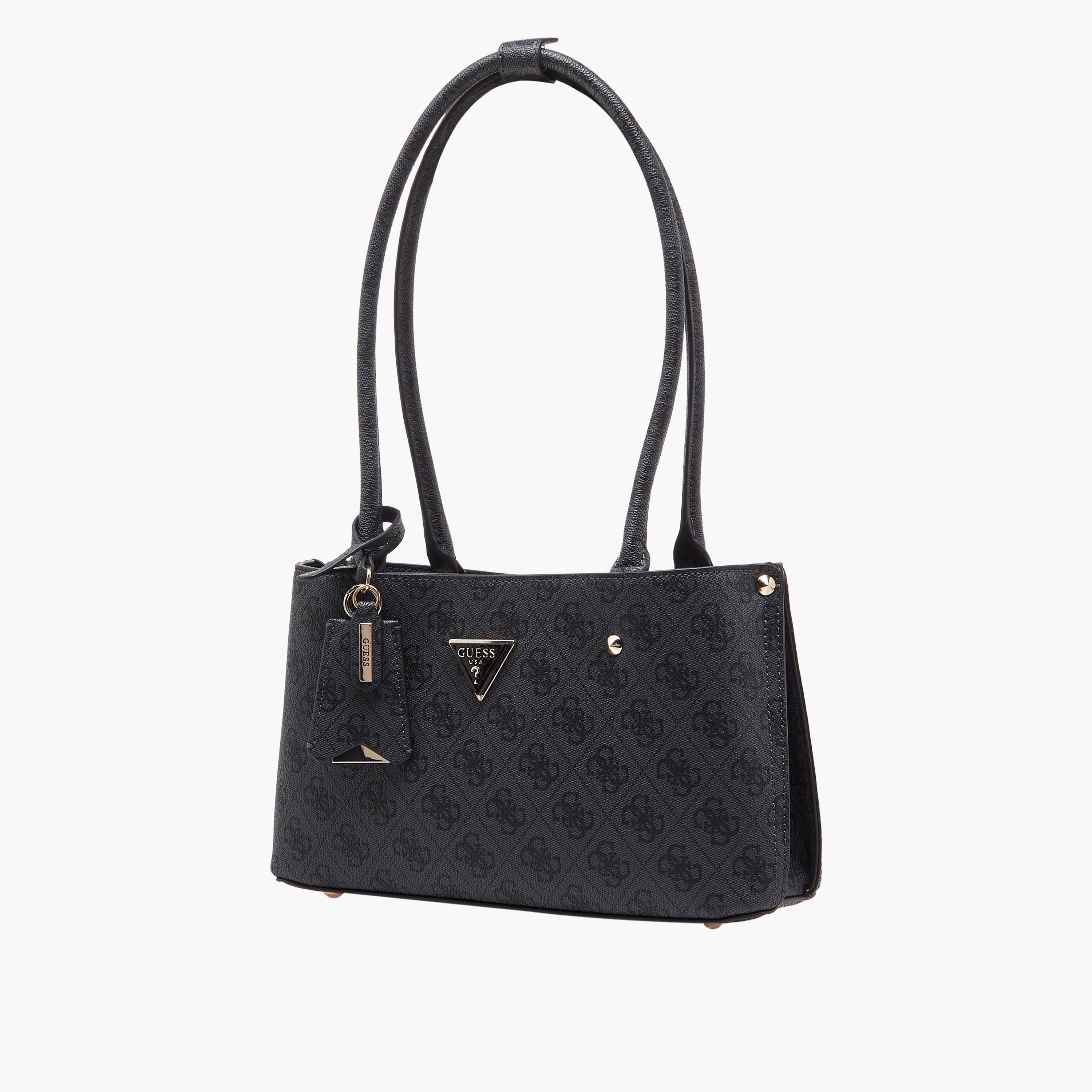 Guess Meridian II Monogram Print Shoulder Bag with Double Handles-women-bagsandwallets-handbags-image-3