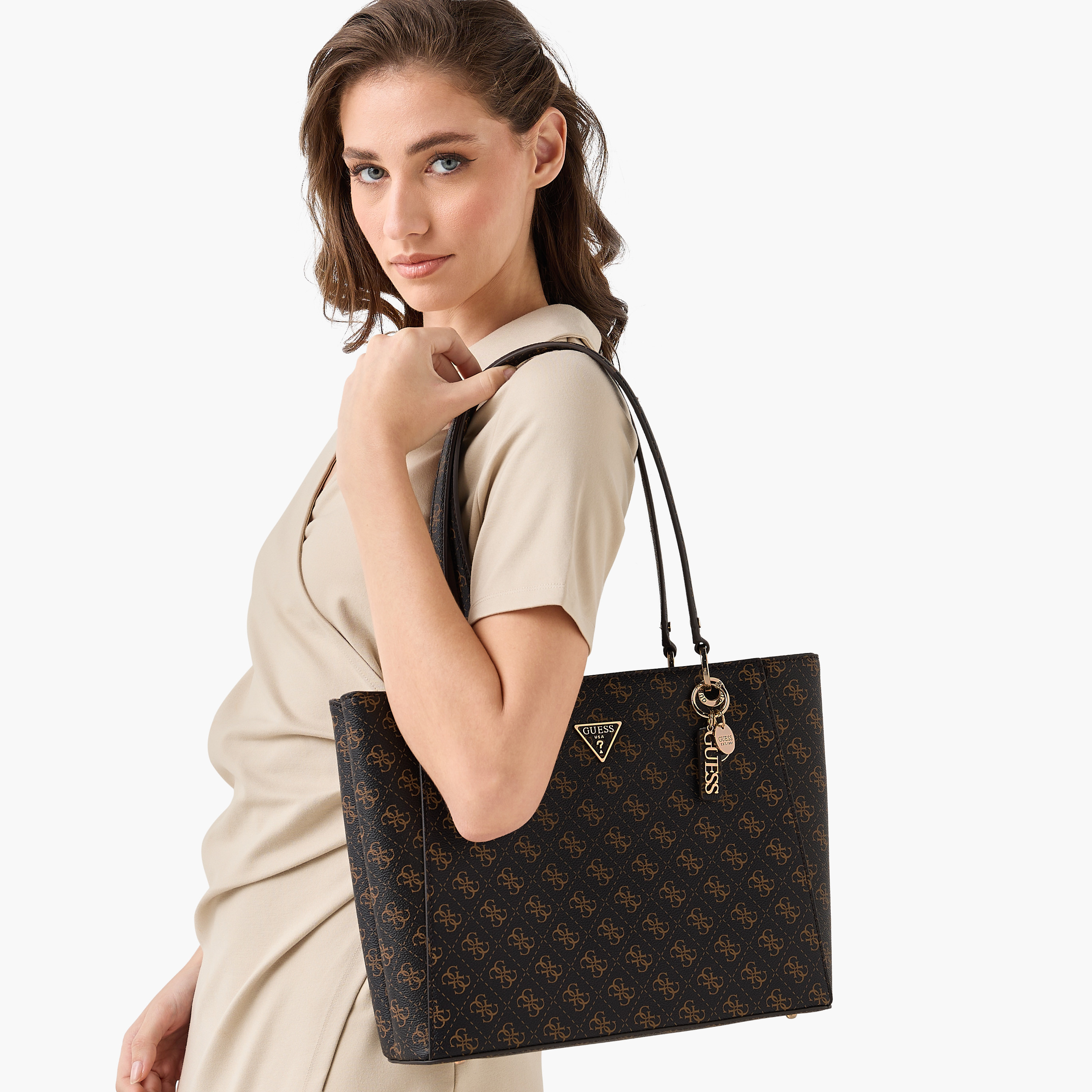 Guess Noelle II Monogram Print Tote Bag with Double Handles-women-bagsandwallets-handbags-image-2