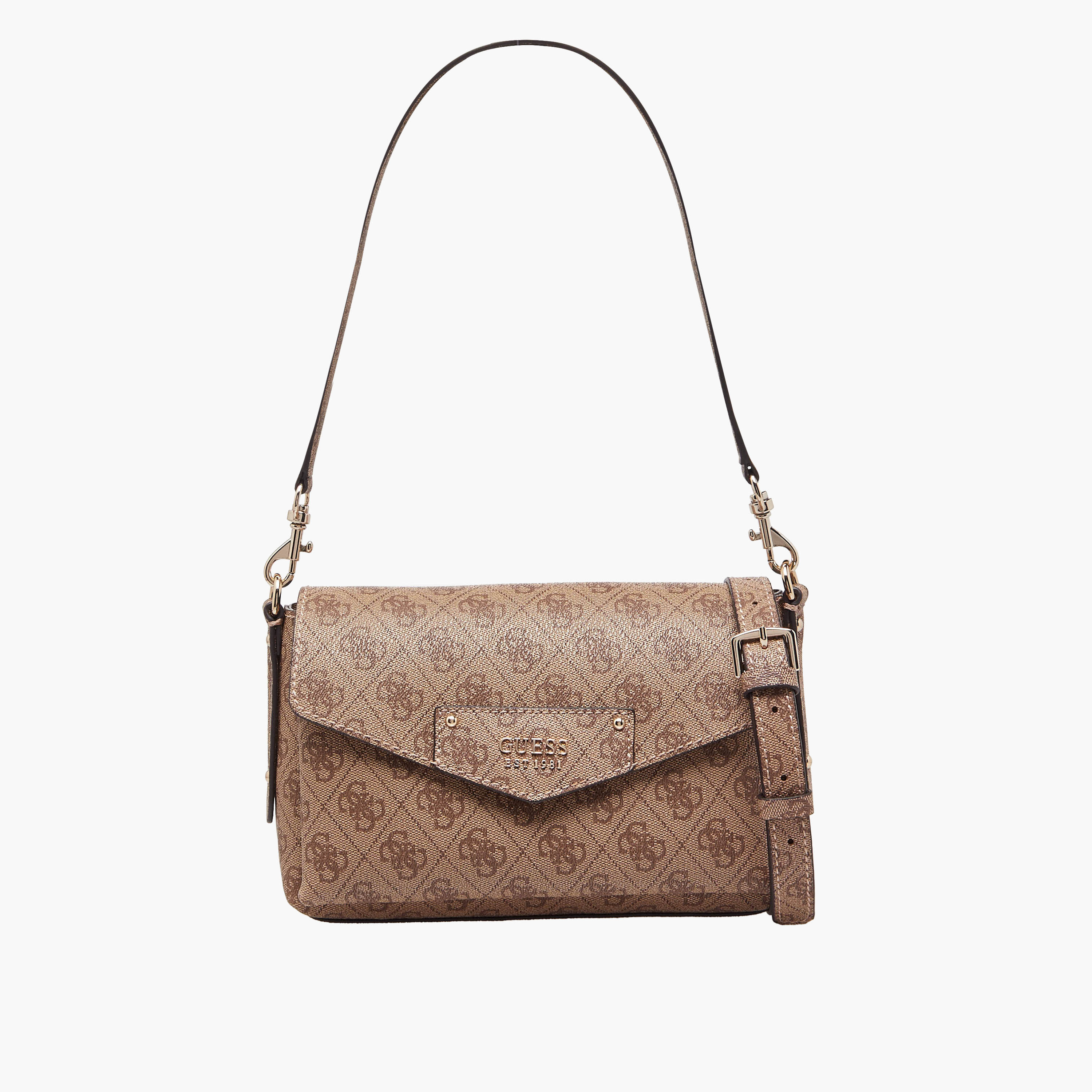 Guess Eco Brenton Monogram Print Shoulder Bag with Adjustable Strap-women-bagsandwallets-handbags-image-1