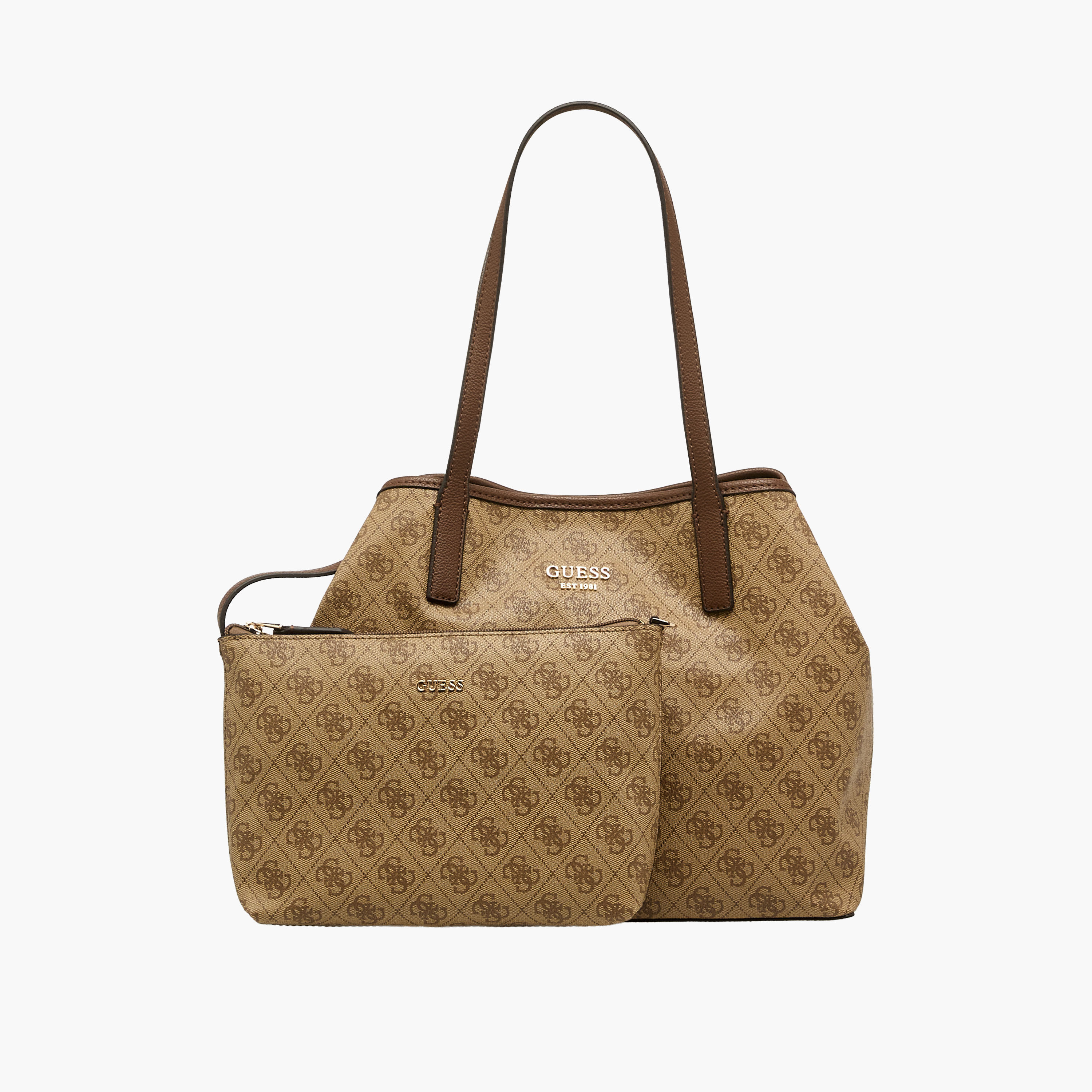 Guess Vikky II Monogram Print Tote Bag with Pouch-women-bagsandwallets-handbags-image-1