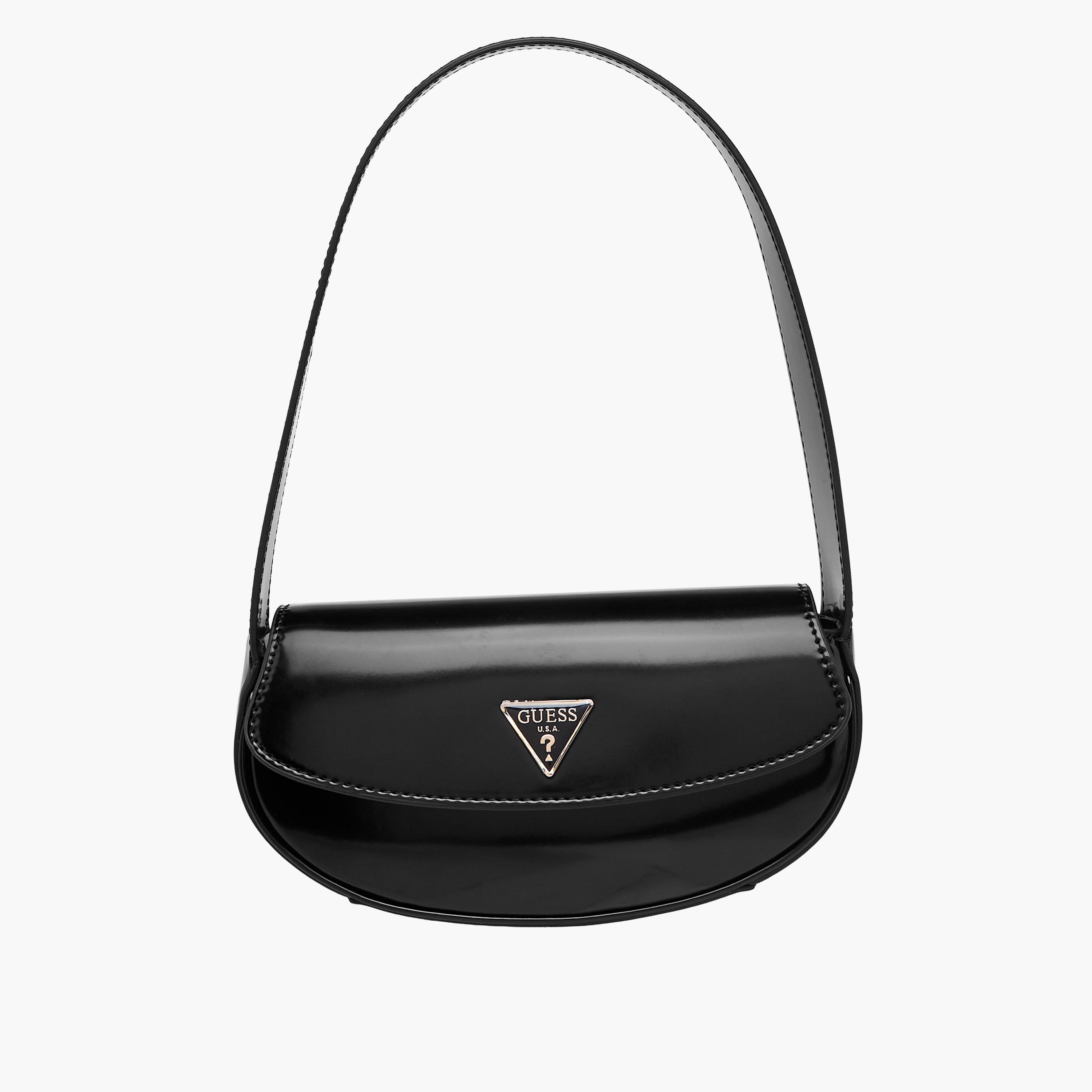 Guess Arnela Solid Shoulder Bag with Flap Closure-women-bagsandwallets-handbags-image-1