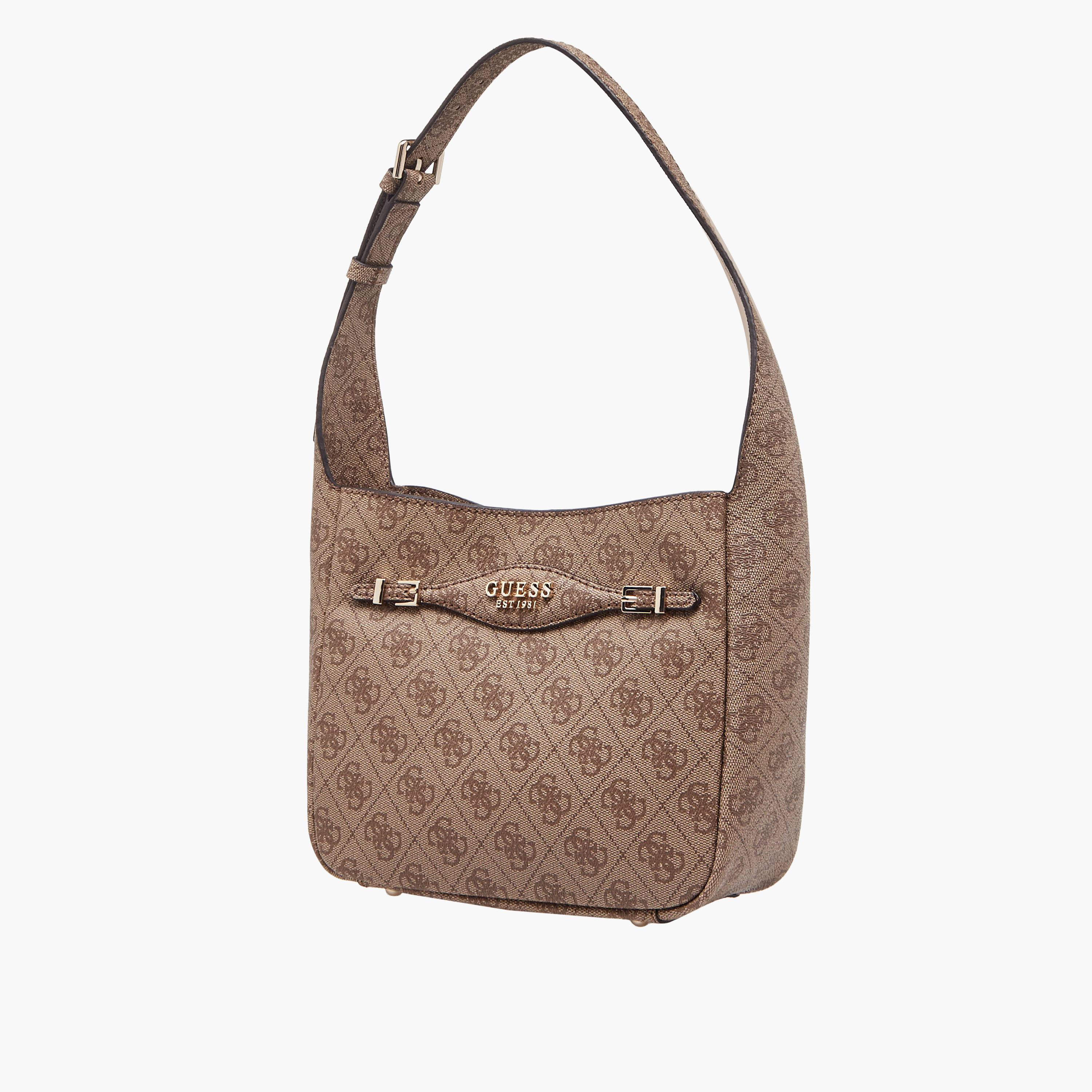 Guess Katya Monogram Print Shoulder Bag with Adjustable Strap-women-bagsandwallets-handbags-image-3