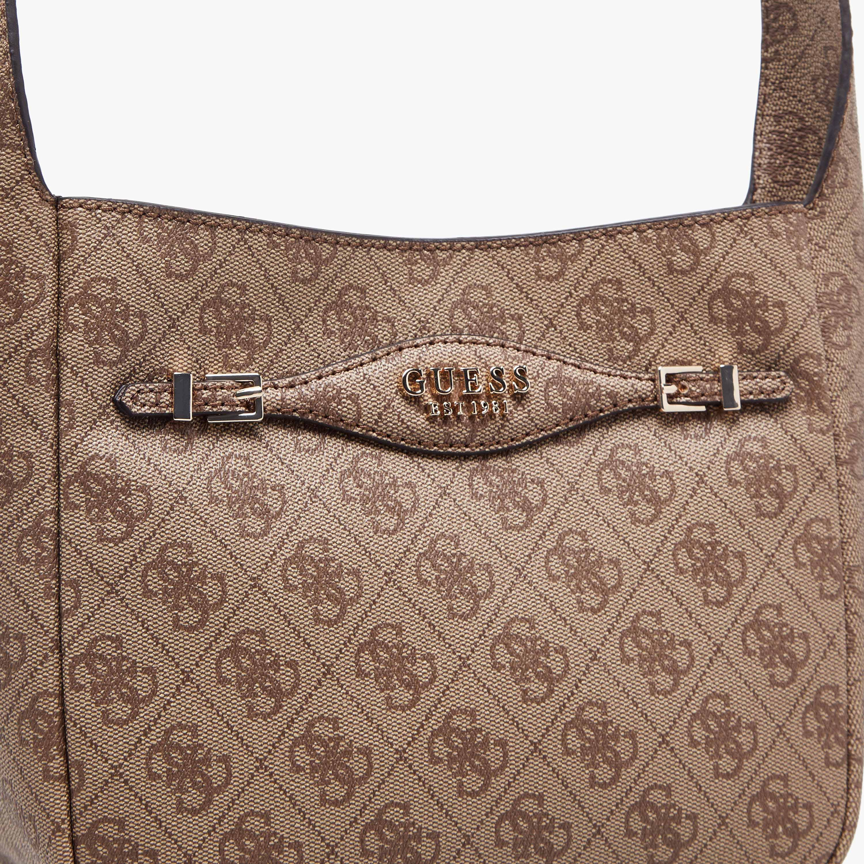 Guess Katya Monogram Print Shoulder Bag with Adjustable Strap-women-bagsandwallets-handbags-image-5