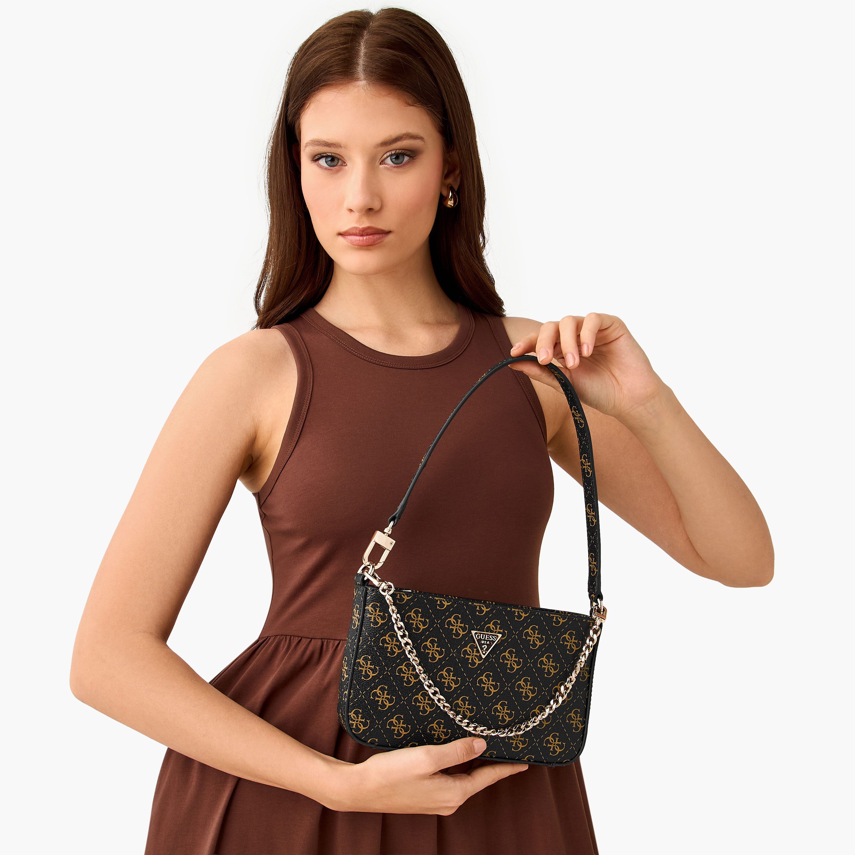 Guess Noelle II Monogram Print Shoulder Bag with Detachable Strap-women-bagsandwallets-handbags-image-2