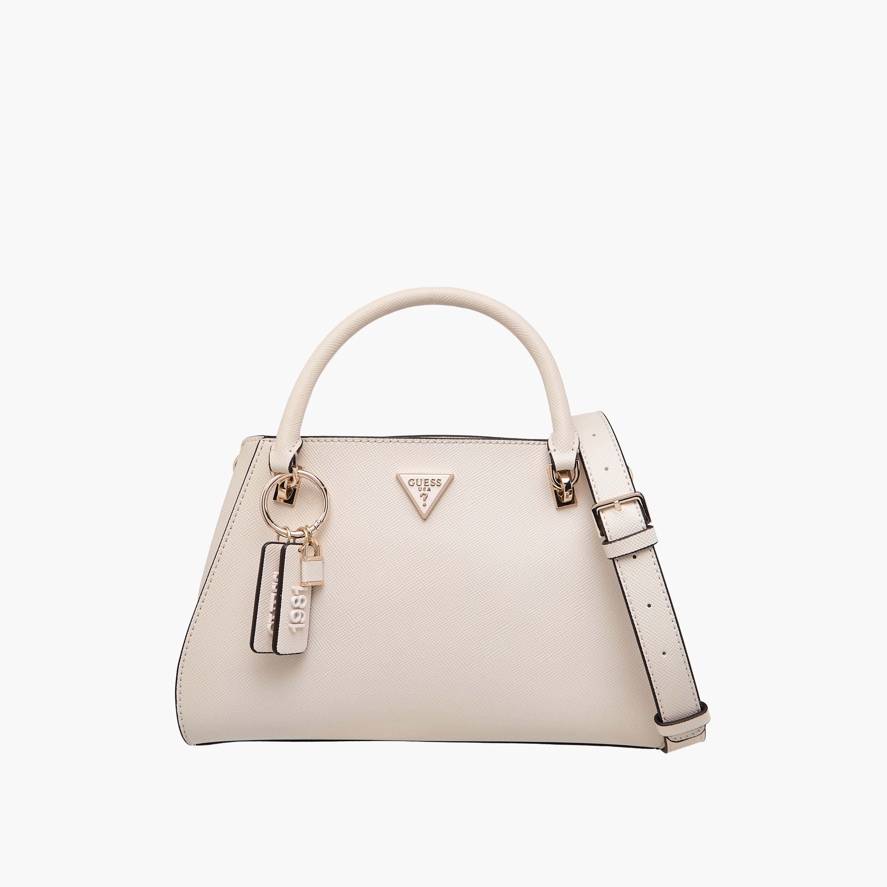 Guess NOELLE Textured Satchel Bag with Detachable Shoulder Strap-women-bagsandwallets-handbags-image-1