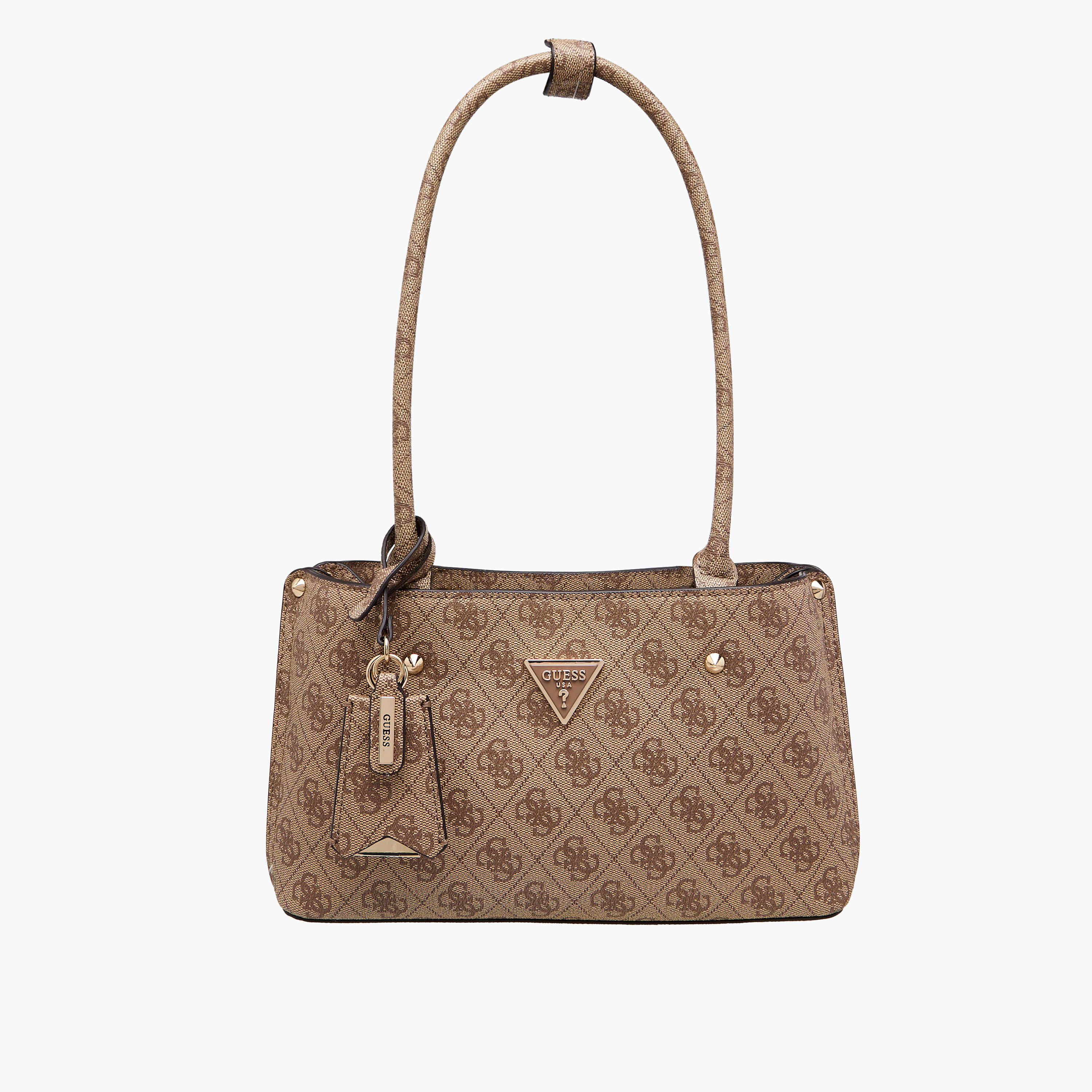 Guess Meridian II Monogram Print Shoulder Bag with Double Handle-women-bagsandwallets-handbags-image-1