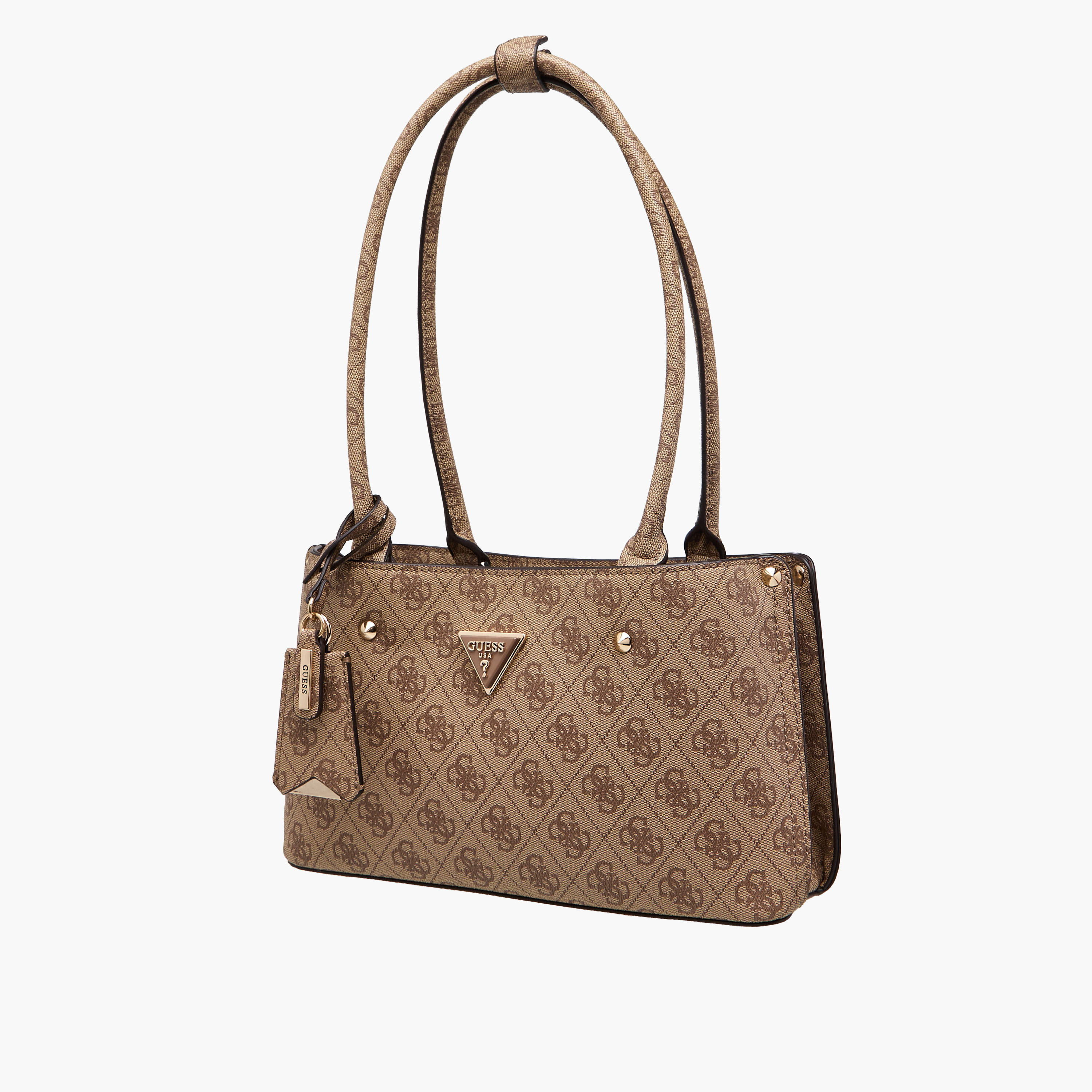 Guess Meridian II Monogram Print Shoulder Bag with Double Handle-women-bagsandwallets-handbags-image-3