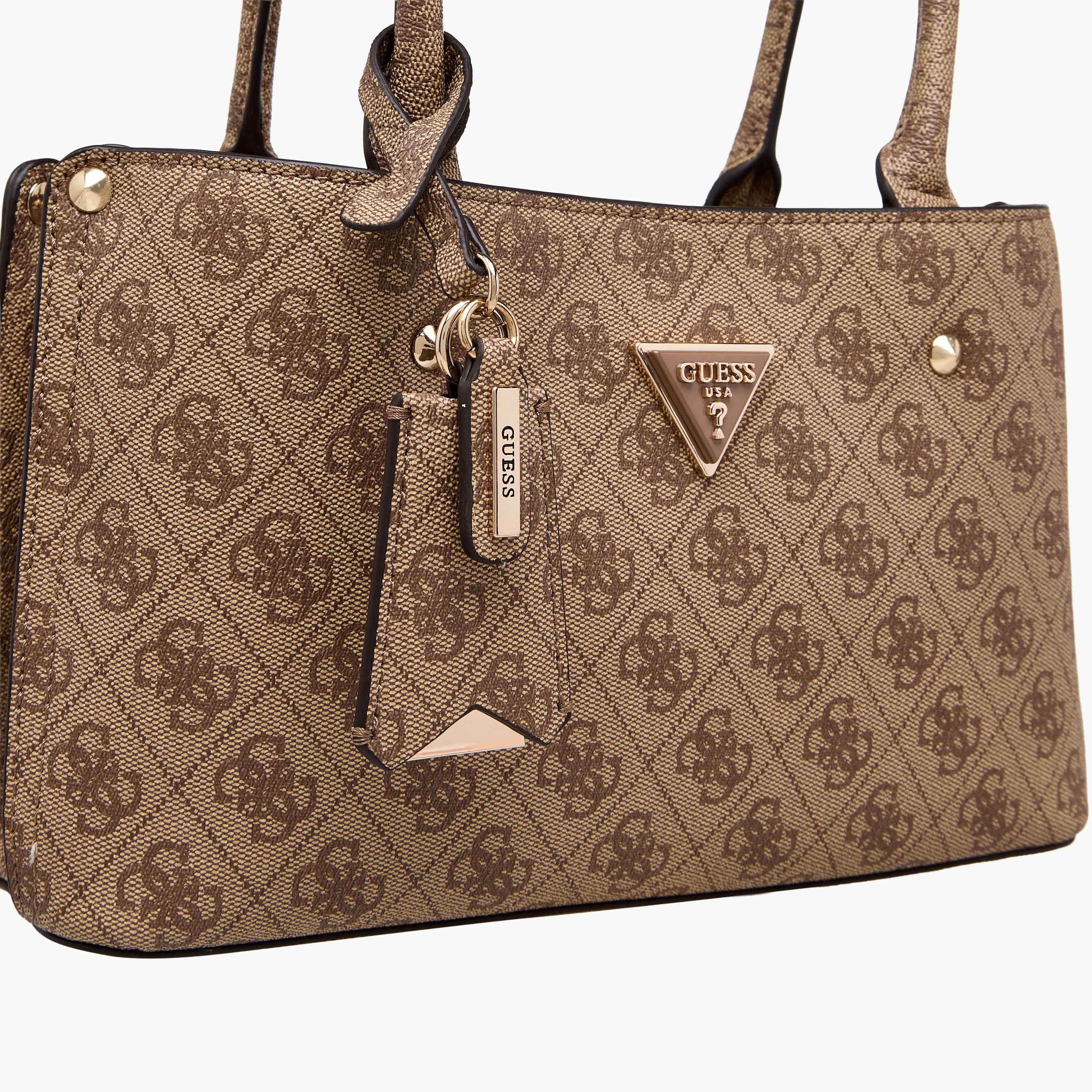 Guess Meridian II Monogram Print Shoulder Bag with Double Handle-women-bagsandwallets-handbags-image-4