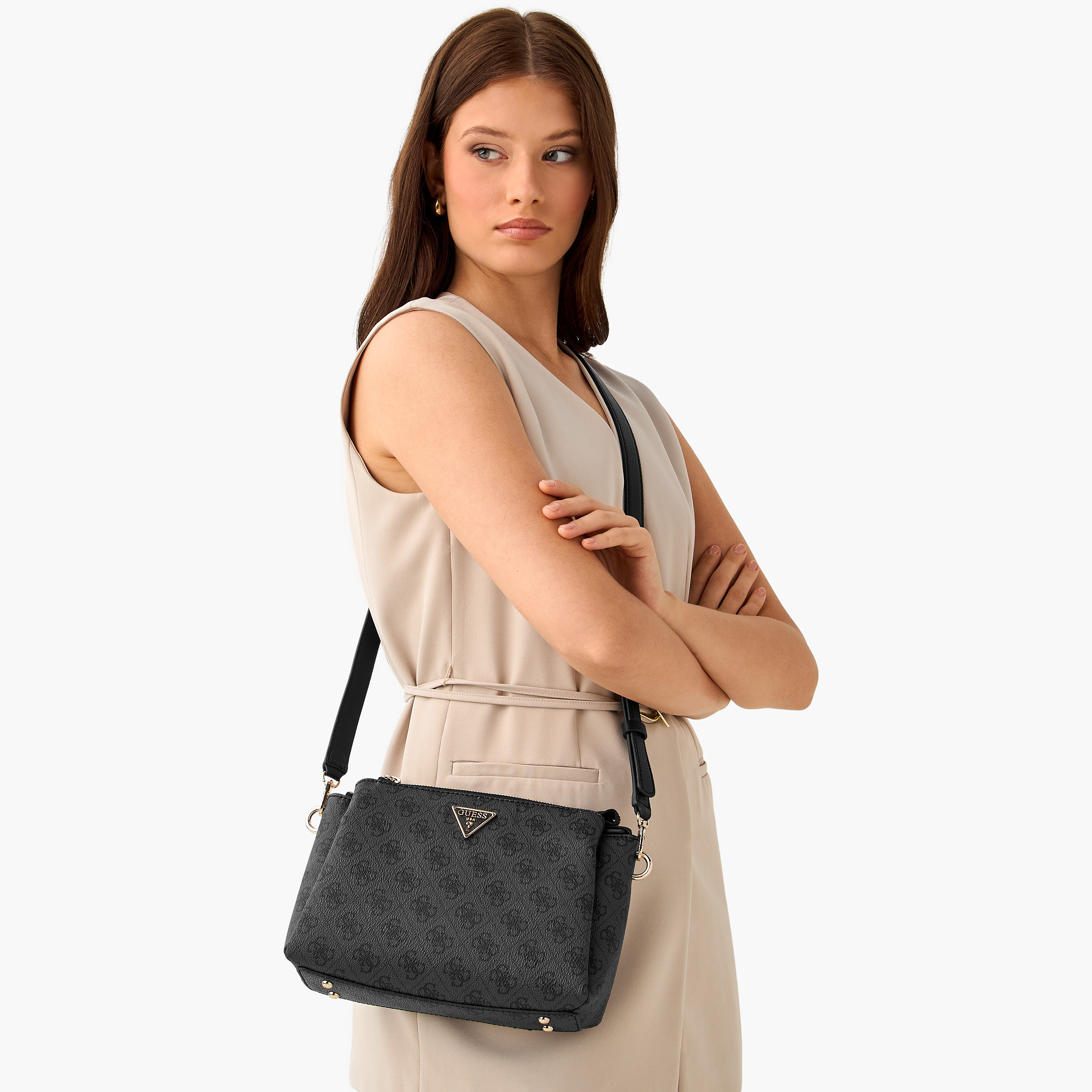 شنطة كروسبودي بحزام قابل للتعديل وطبعات مونوجرام نويل تراي كومب من جيس-women-bagsandwallets-handbags-image-2