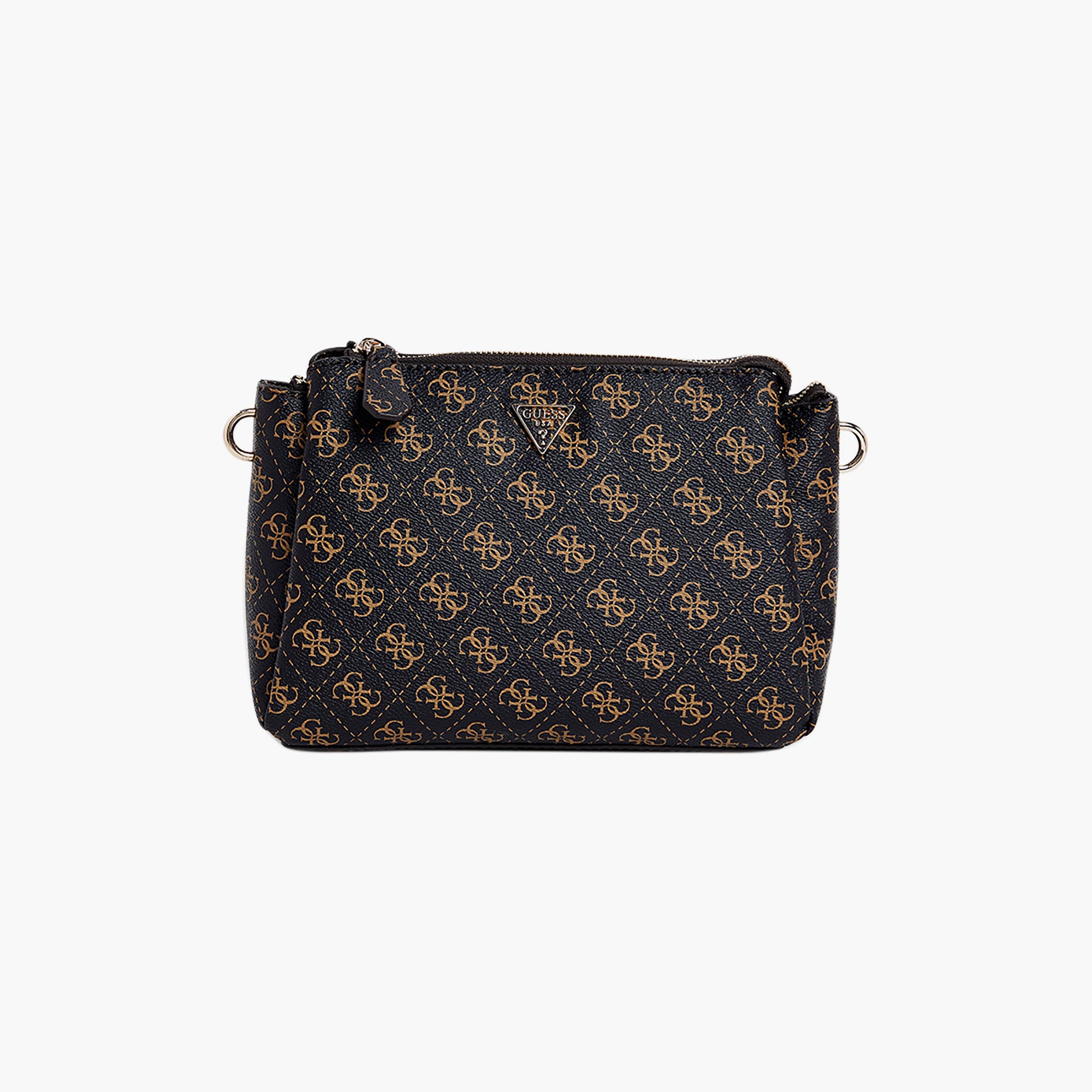 حقيبة كروس بودي Guess نويل II بنقش المونوغرام مع إغلاق بسحاب وحزام قابل للتعديل-women-bagsandwallets-handbags-image-1