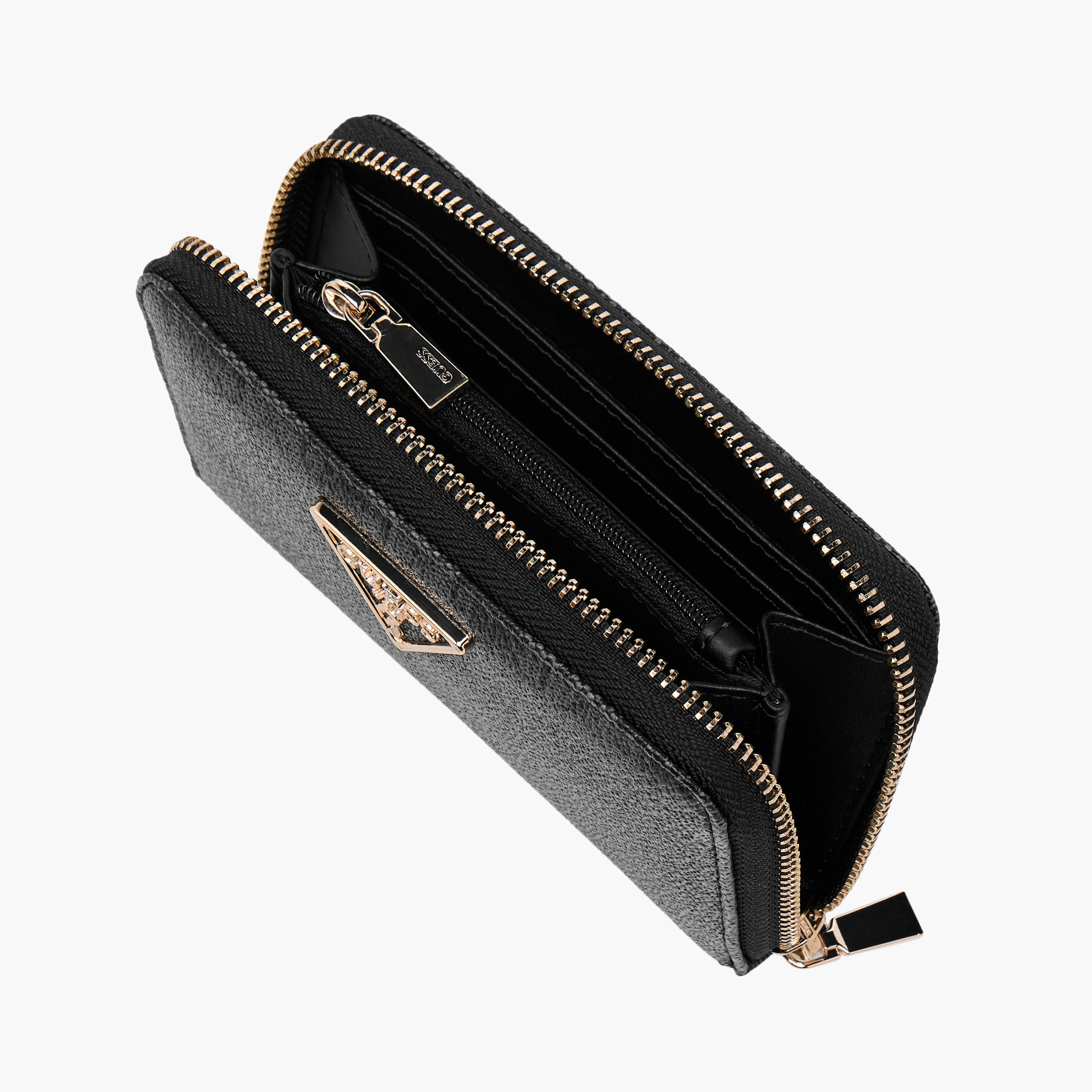 Guess Laurel SLG Textured Wallet with Zip Closure-women-bagsandwallets-wallets-image-5