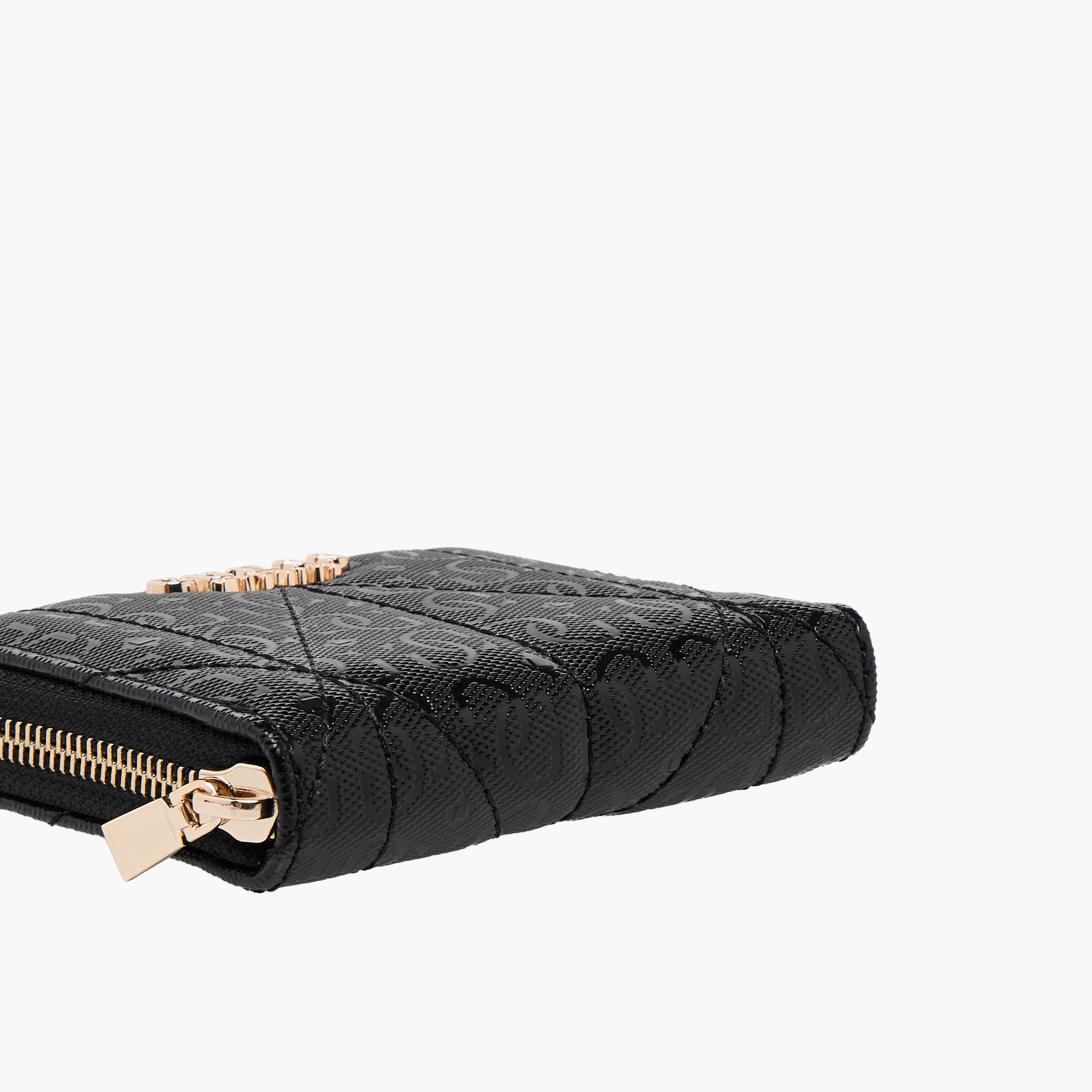 Guess Aldina SLG Textured Wallet with Zip Closure-women-bagsandwallets-wallets-image-4