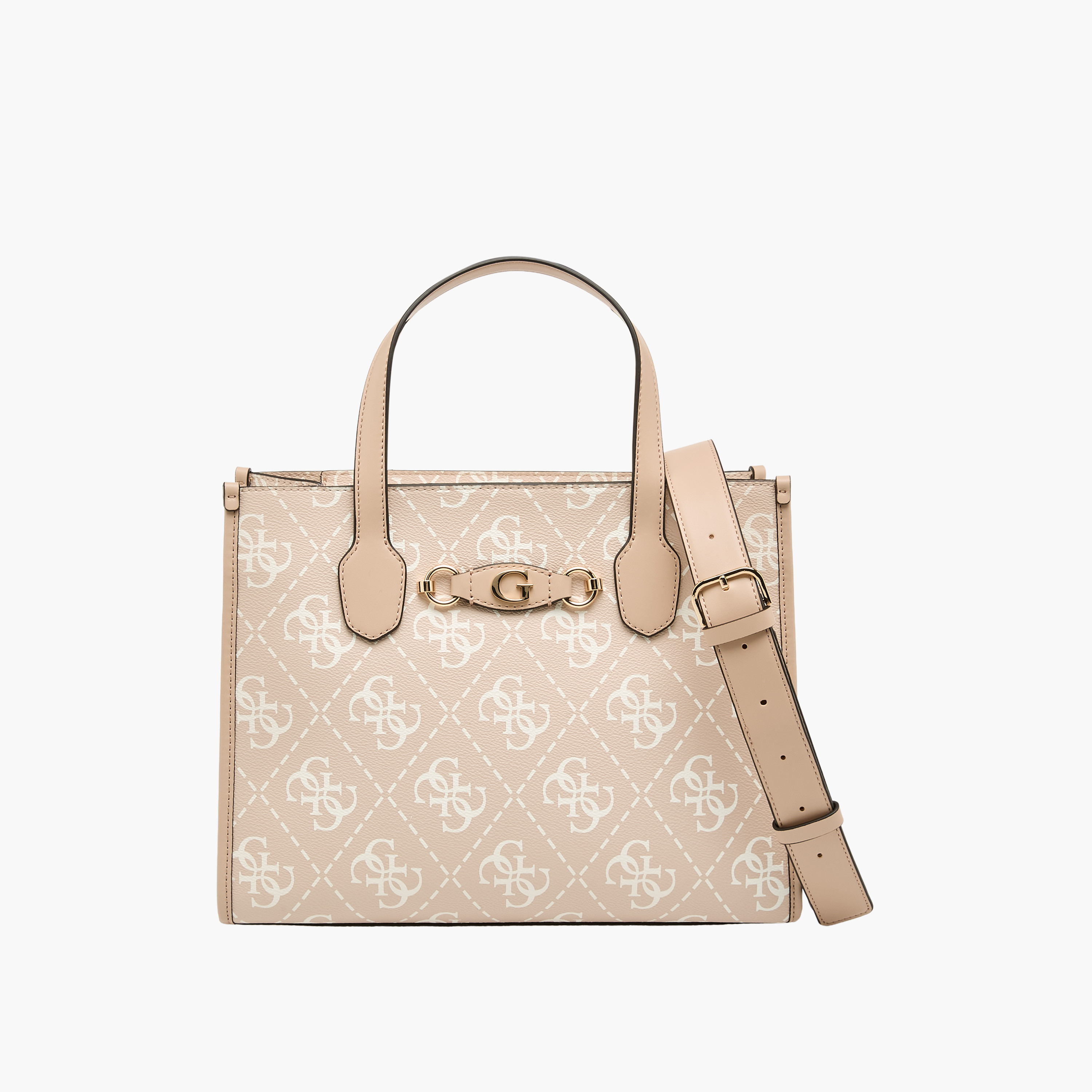 Guess IZZY 2 COMP Monogram Print Tote Bag with Detachable Shoulder Strap-women-bagsandwallets-handbags-image-1