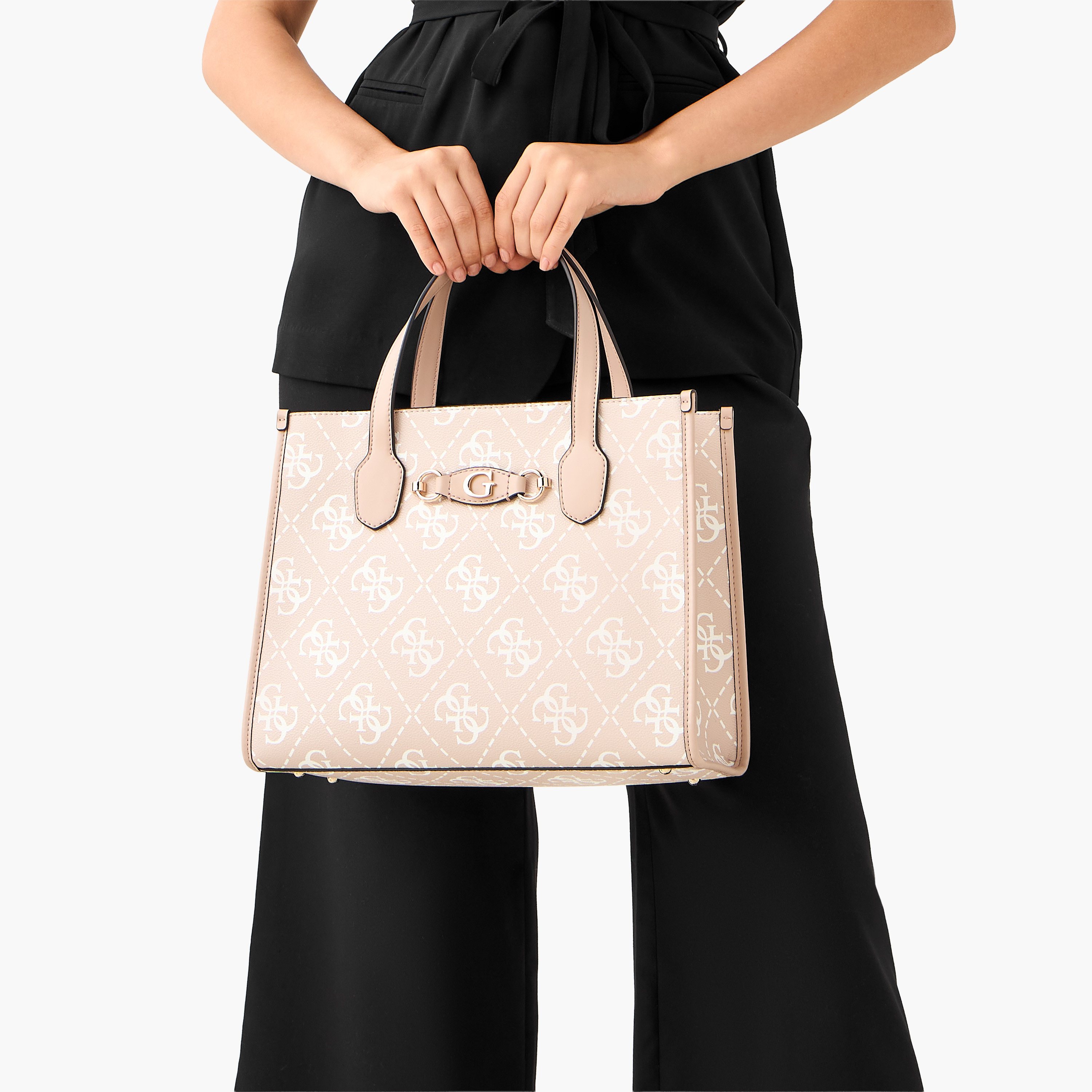 Guess IZZY 2 COMP Monogram Print Tote Bag with Detachable Shoulder Strap-women-bagsandwallets-handbags-image-8
