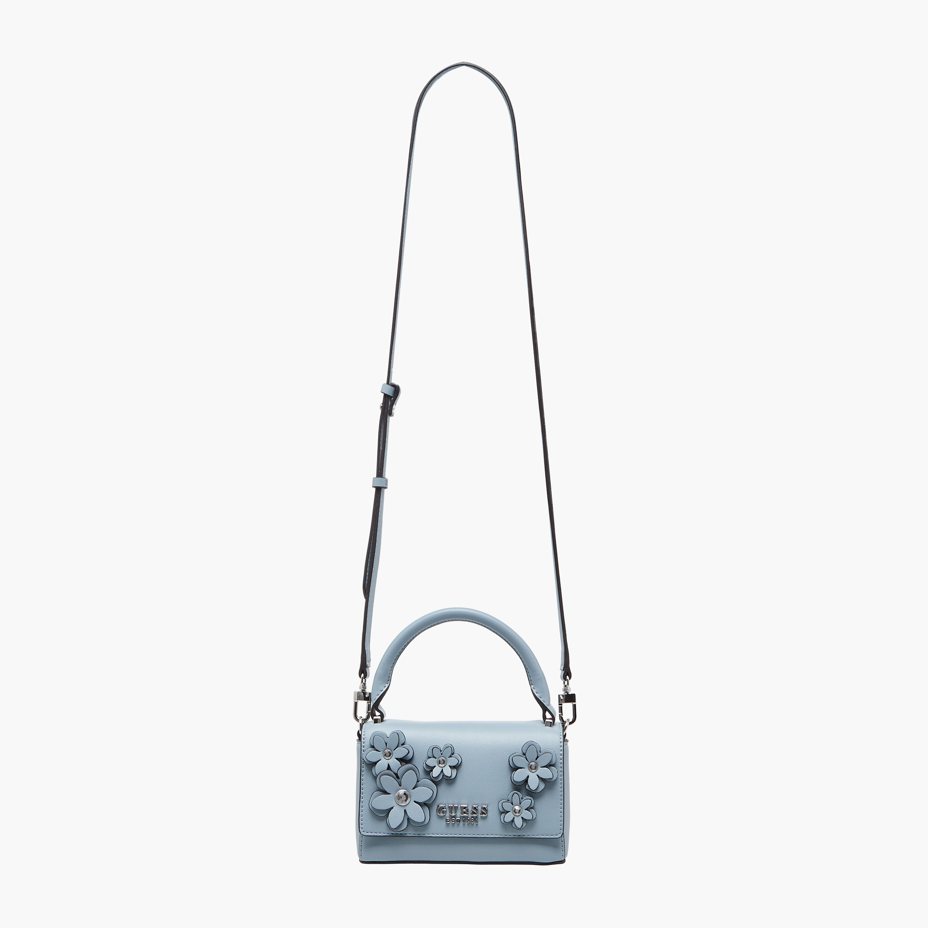 Guess Zaria Mini Floral Applique Embellishment Crossbody Bag with Top Handle-women-bagsandwallets-handbags-image-3