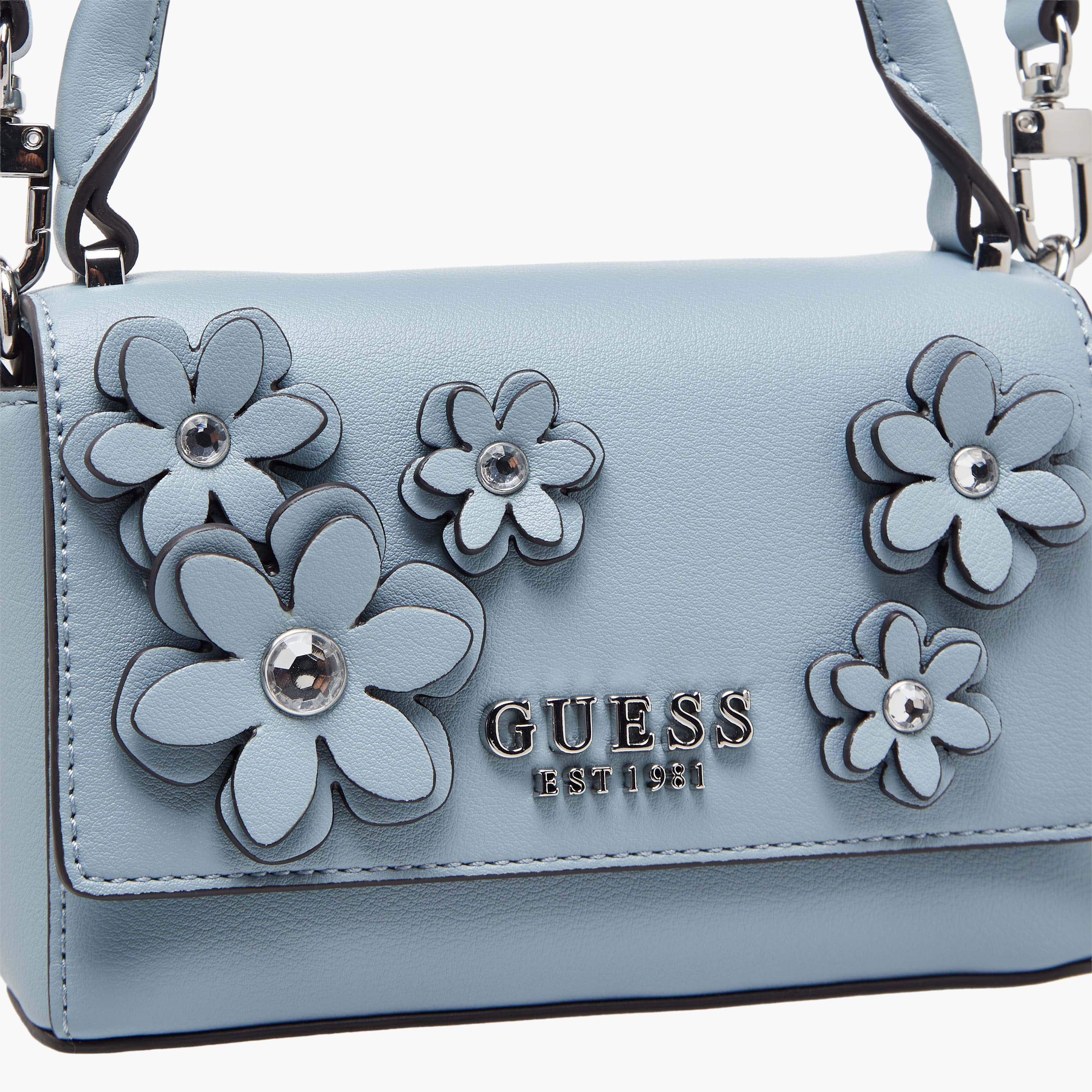 Guess Zaria Mini Floral Applique Embellishment Crossbody Bag with Top Handle-women-bagsandwallets-handbags-image-5
