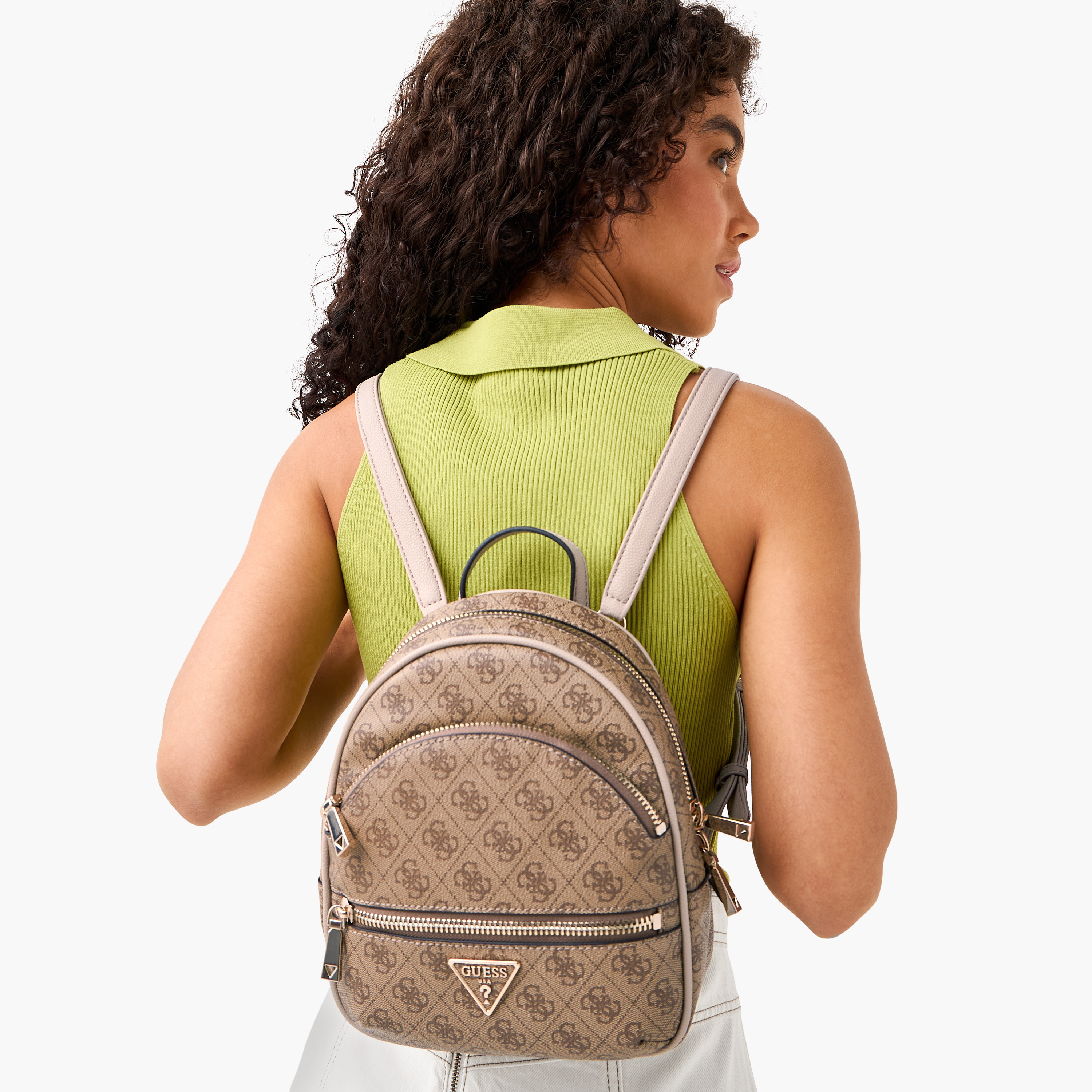 Guess Manhattan Monogram Printed Backpack with Adjustable Shoulder Straps-women-bagsandwallets-handbags-image-2