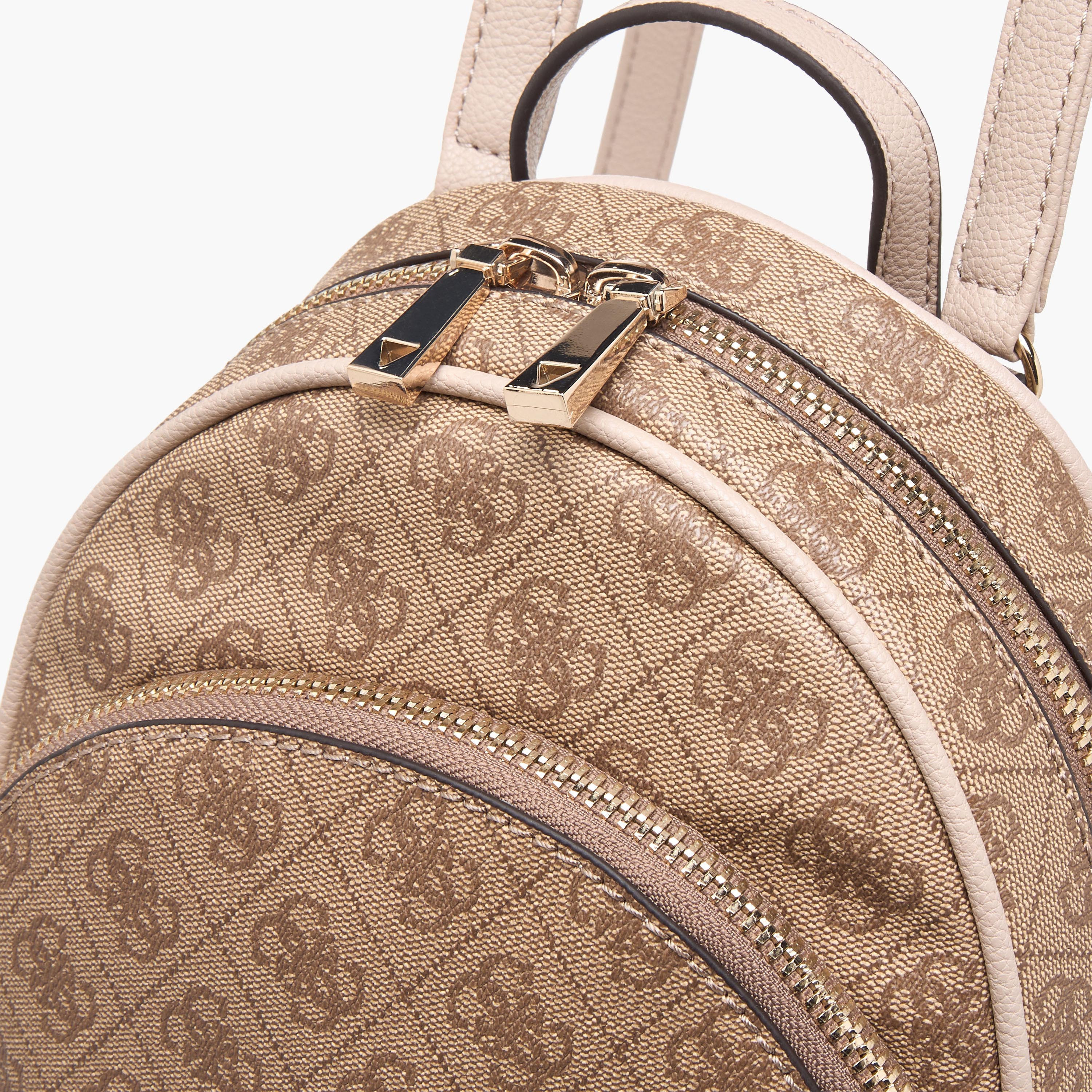 Guess Manhattan Monogram Printed Backpack with Adjustable Shoulder Straps-women-bagsandwallets-handbags-image-5
