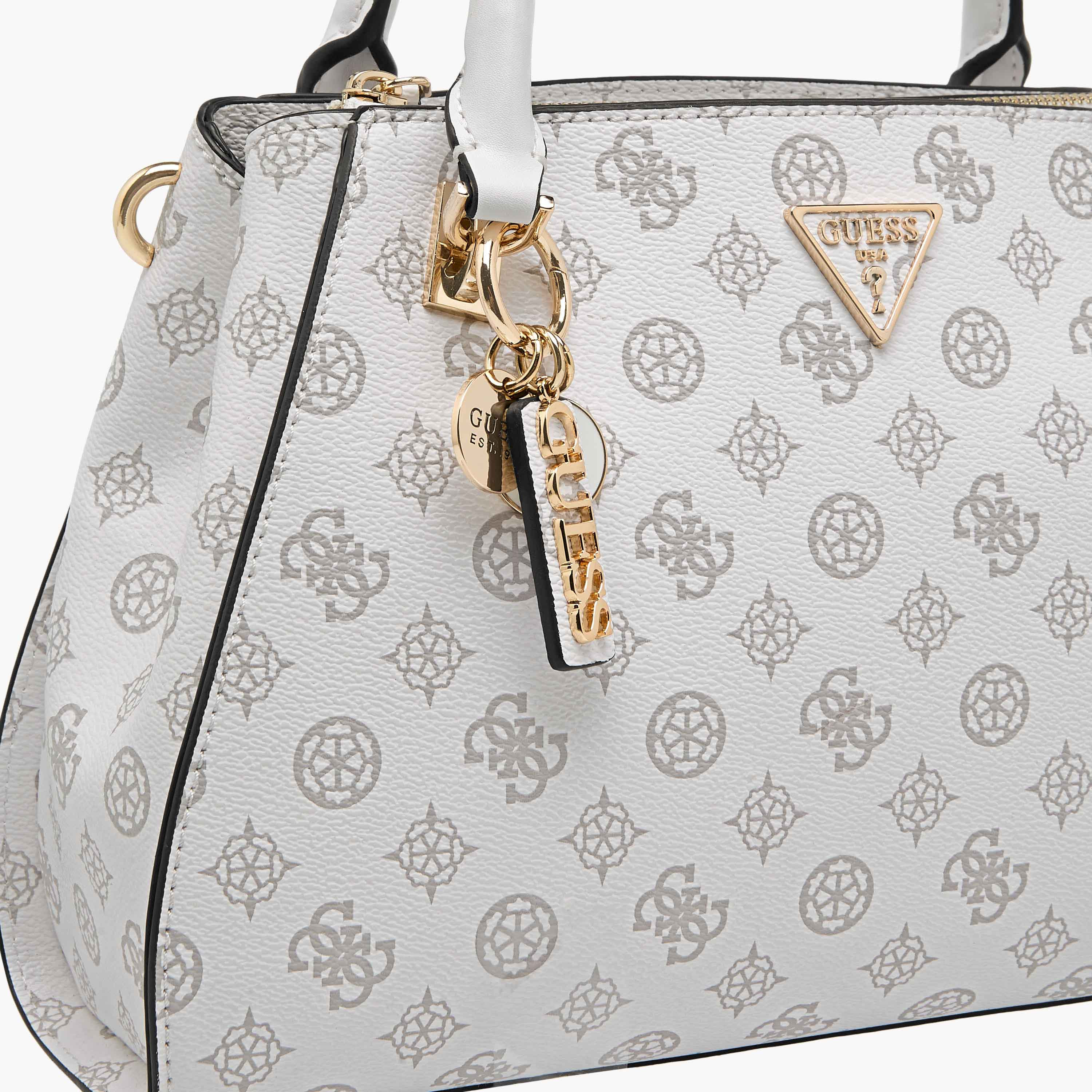 Guess Noelle Luxury Monogram Print Satchel Bag with Detachable Shoulder Strap-women-bagsandwallets-handbags-image-5