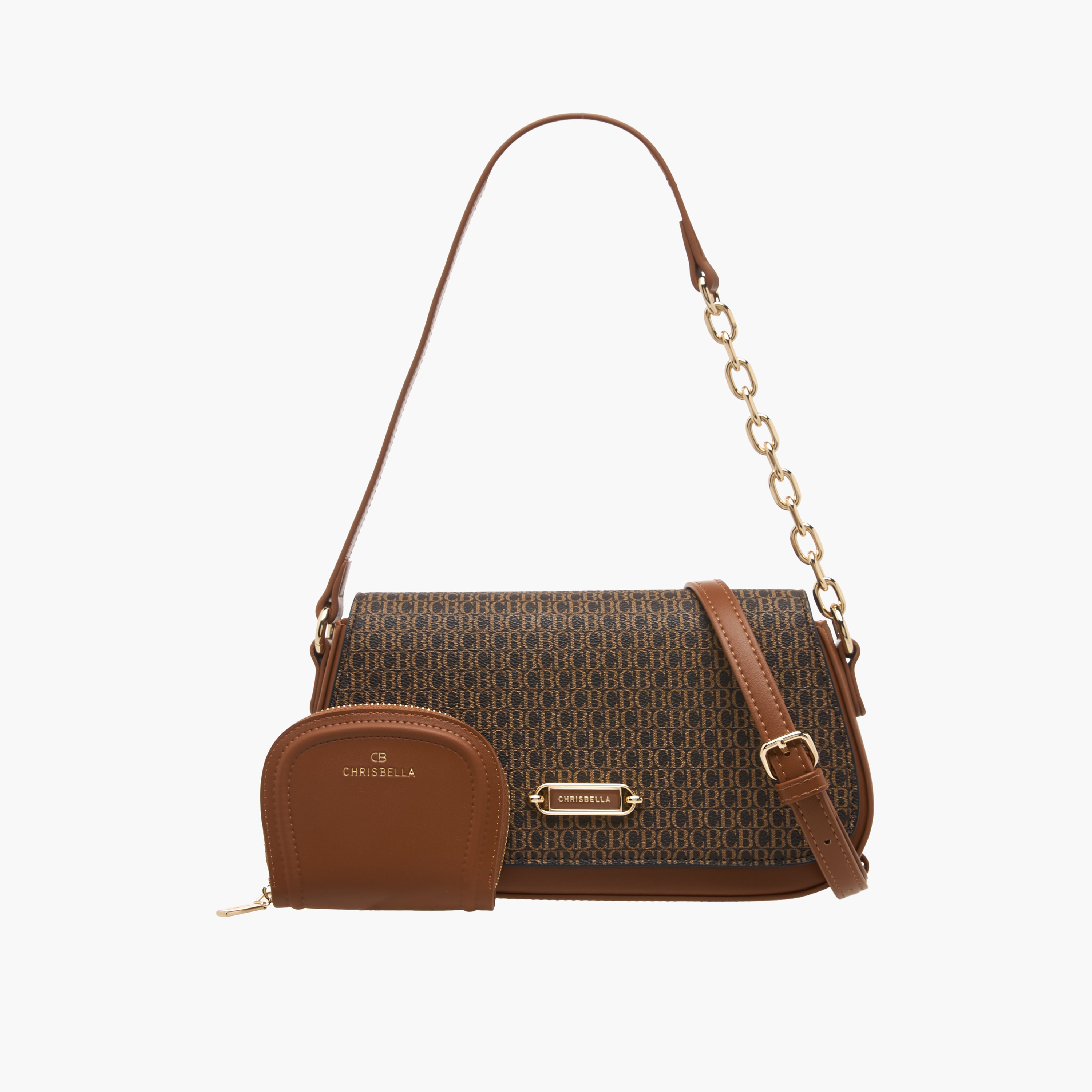 Chrisbella Monogram Print Crossbody Bag with Coin Pouch-women-bagsandwallets-handbags-image-1