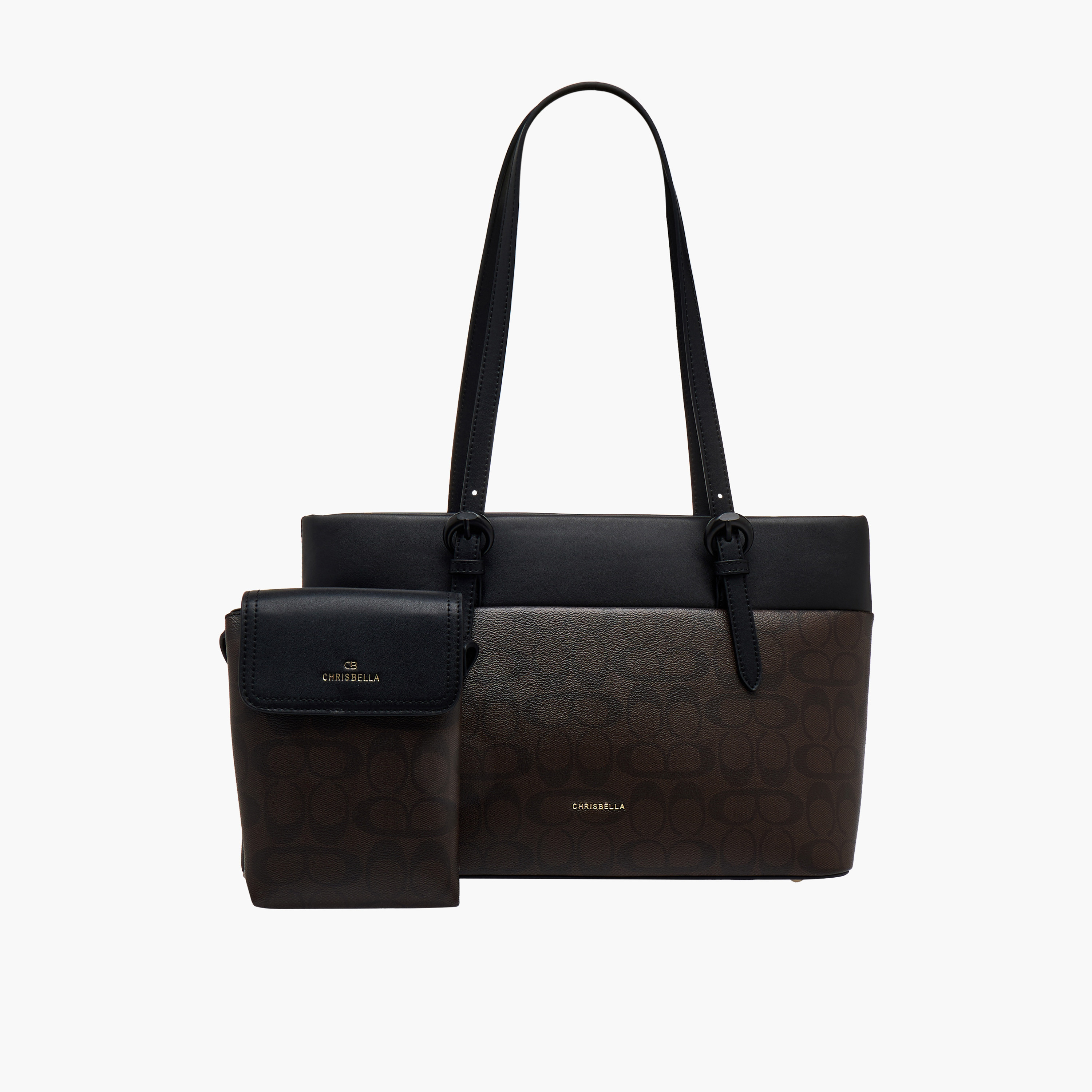 Chrisbella Monogram Print Tote Bag with Crossbody Bag-women-bagsandwallets-handbags-image-1
