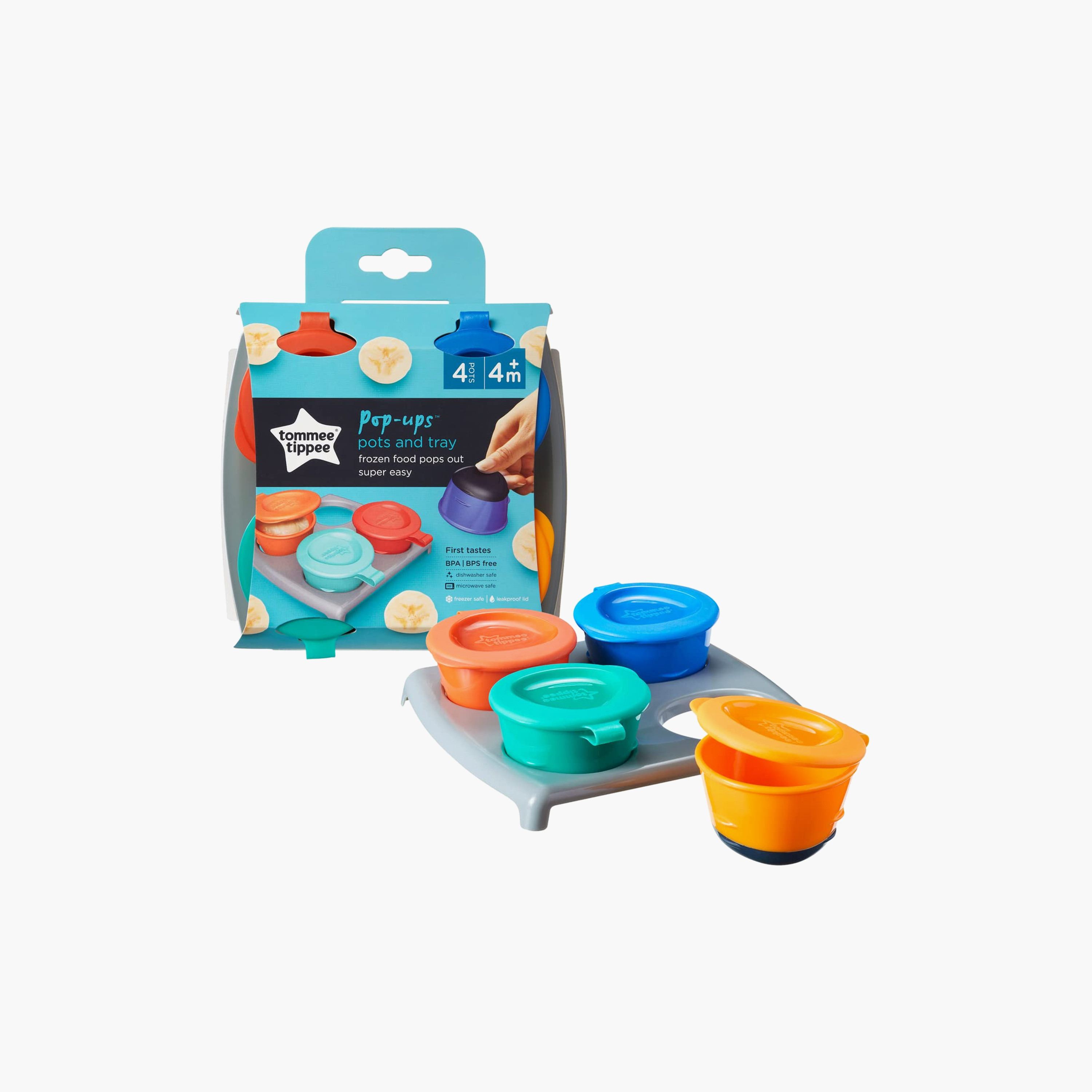 Pack of 4 Tommee Tippee Frozen Pop-Up Pots with Tray-baby-feeding-mealtimeessentials-image-2