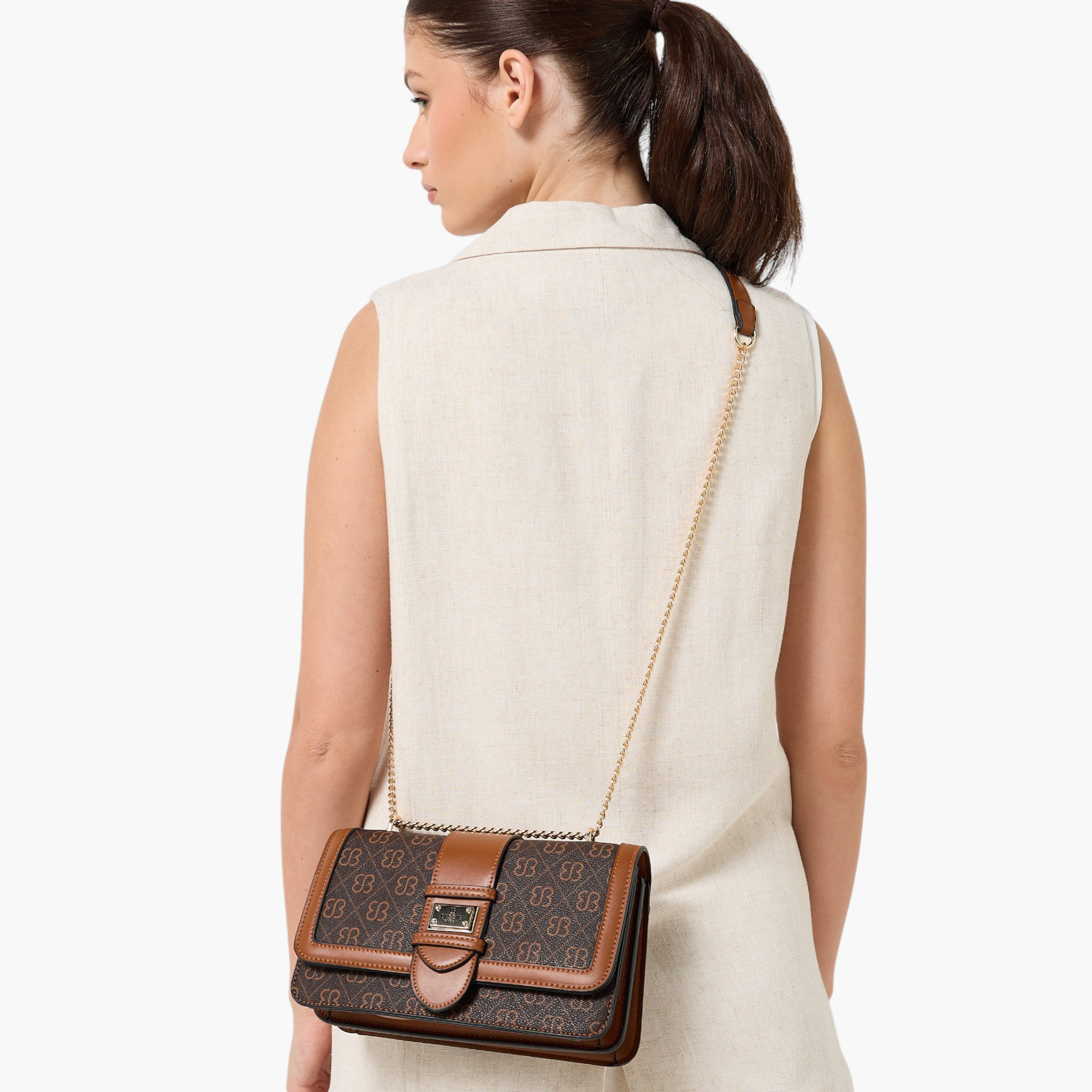 Bessie London Checked Crossbody Bag with Coin Pouch-women-bagsandwallets-handbags-image-2