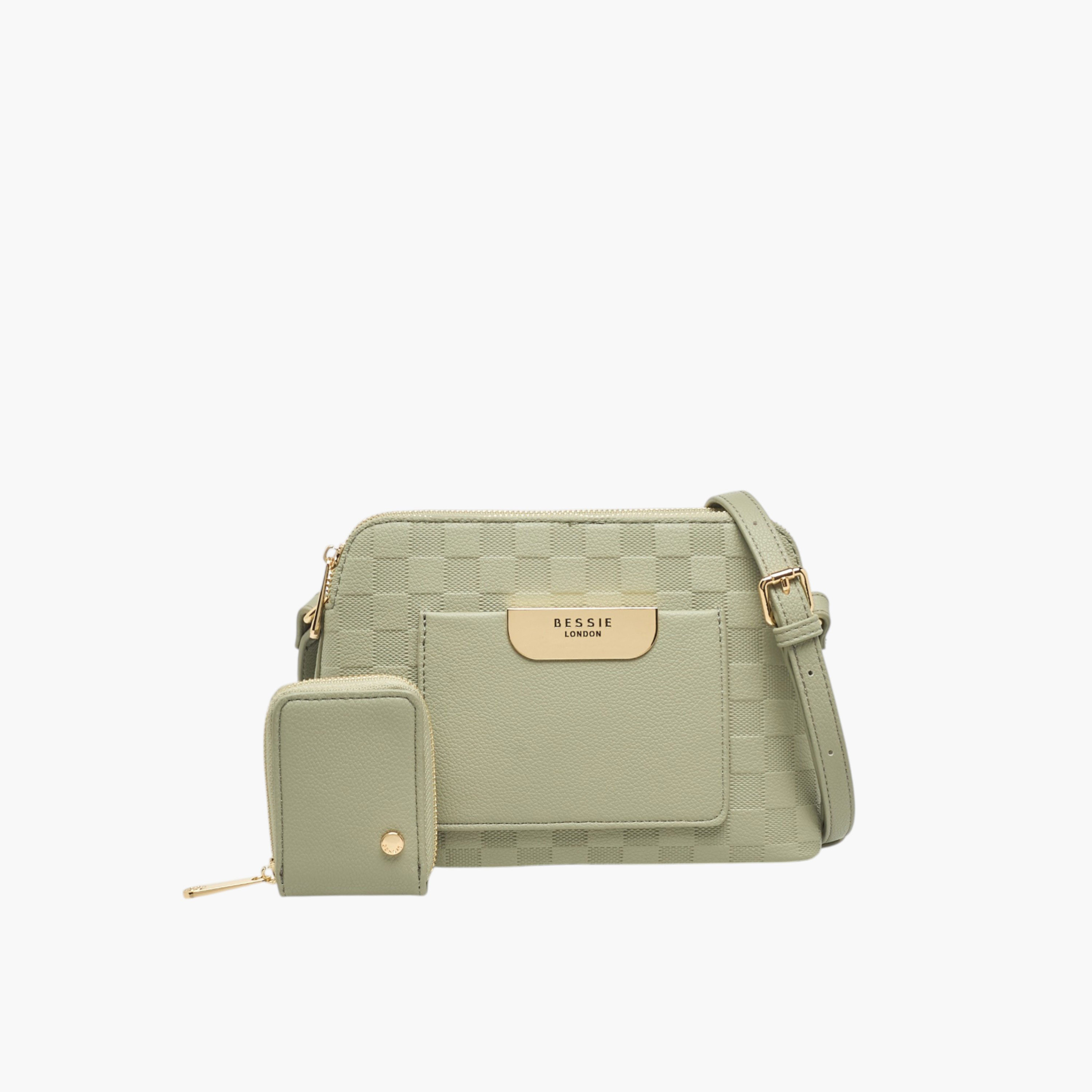 Bessie London Checked Crossbody Bag with Coin Purse-women-bagsandwallets-handbags-image-1