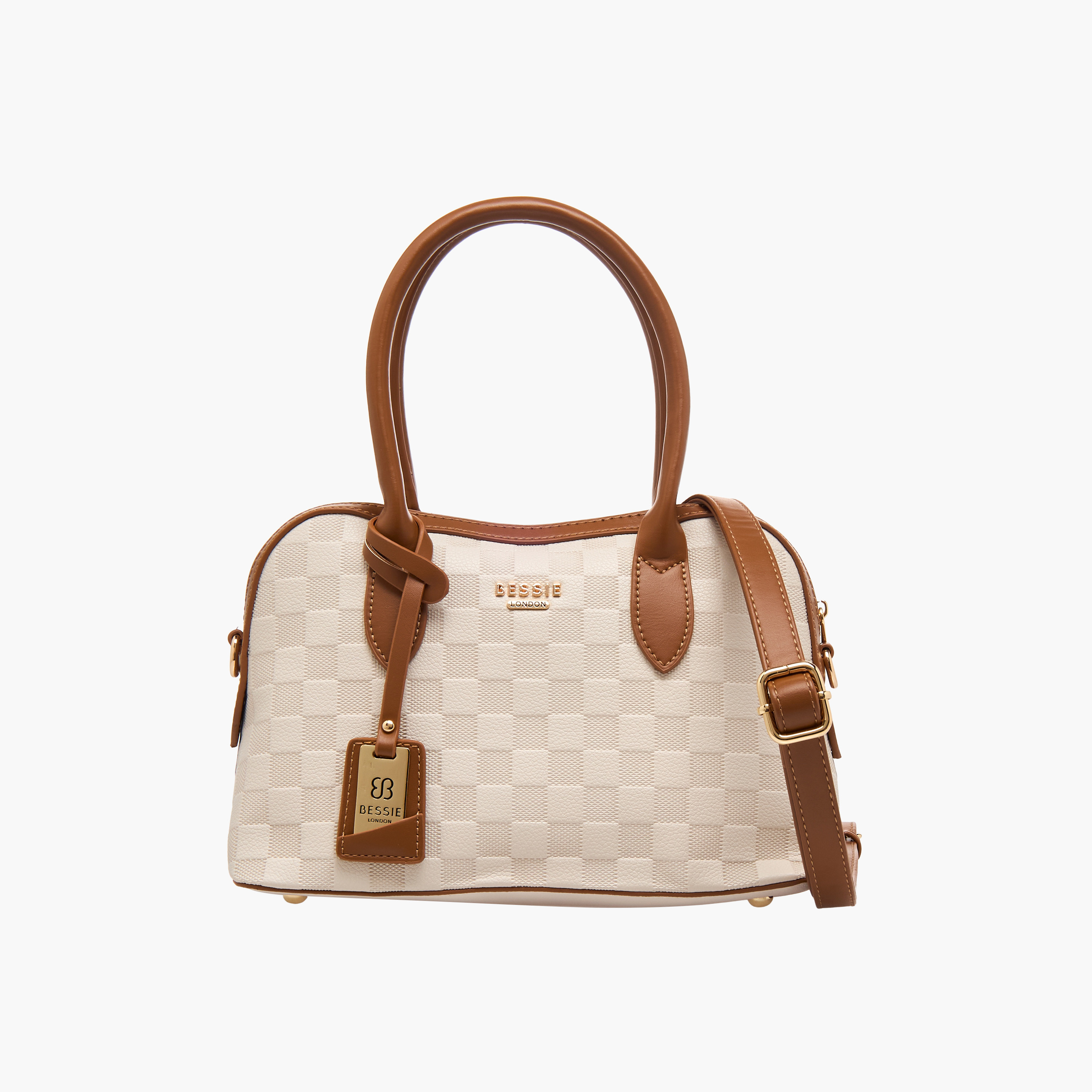 Bessie London Checked Crossbody Bag with Detachable Strap-women-bagsandwallets-handbags-image-1