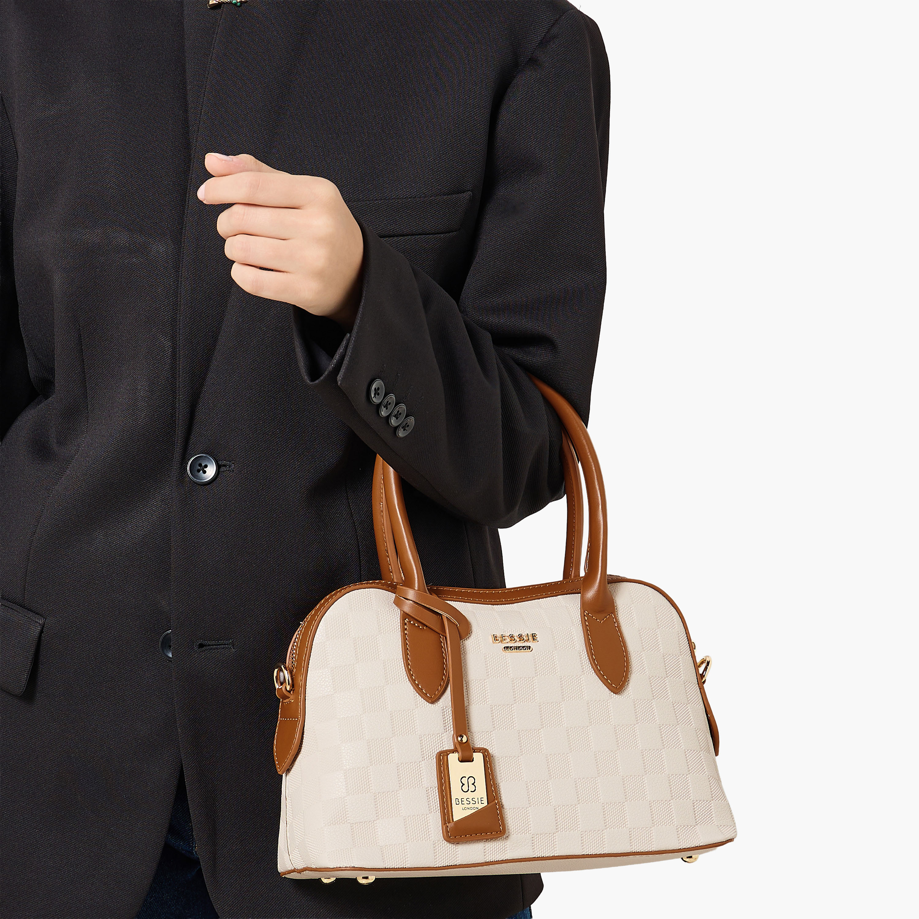 Bessie London Checked Crossbody Bag with Detachable Strap-women-bagsandwallets-handbags-image-2