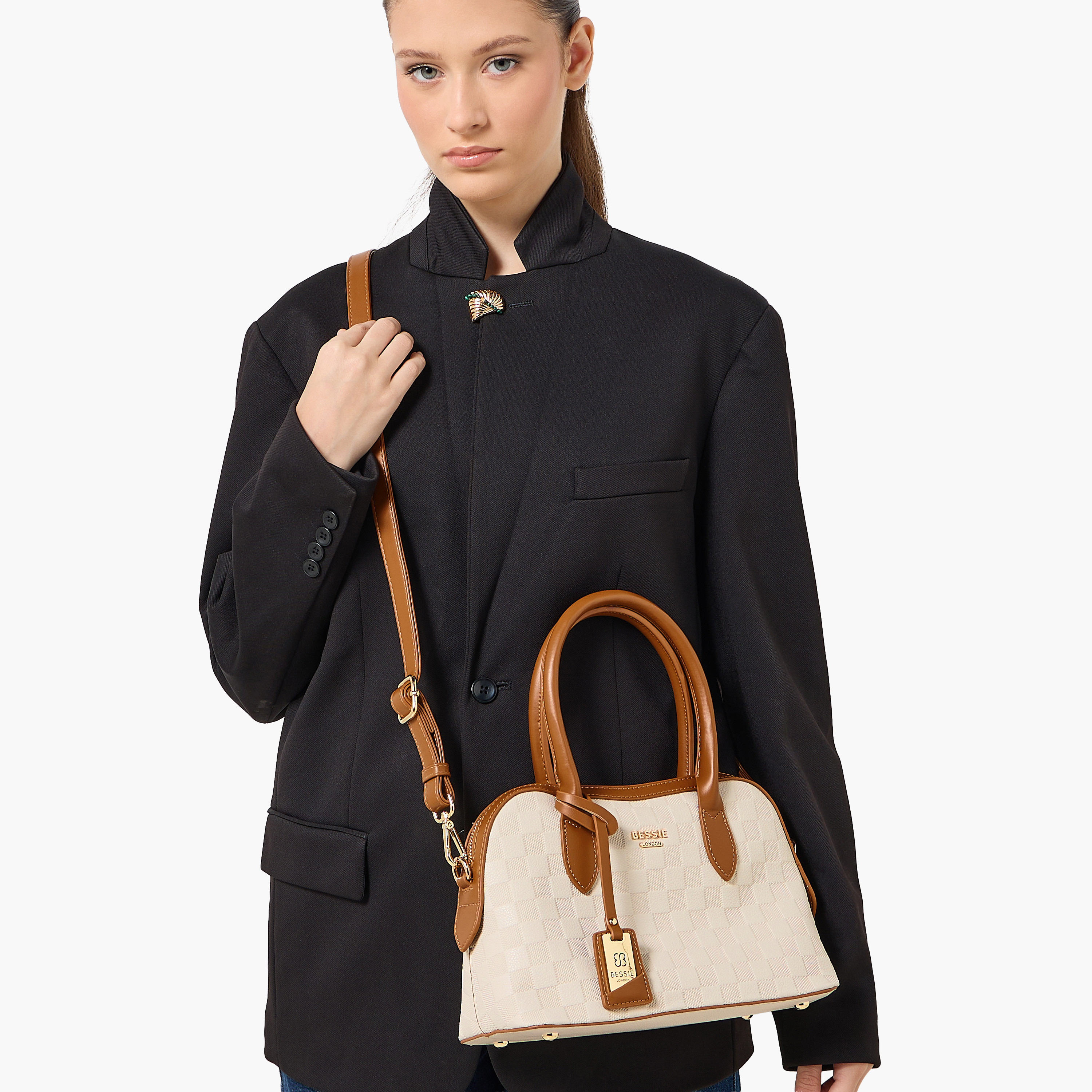 Bessie London Checked Crossbody Bag with Detachable Strap-women-bagsandwallets-handbags-image-8