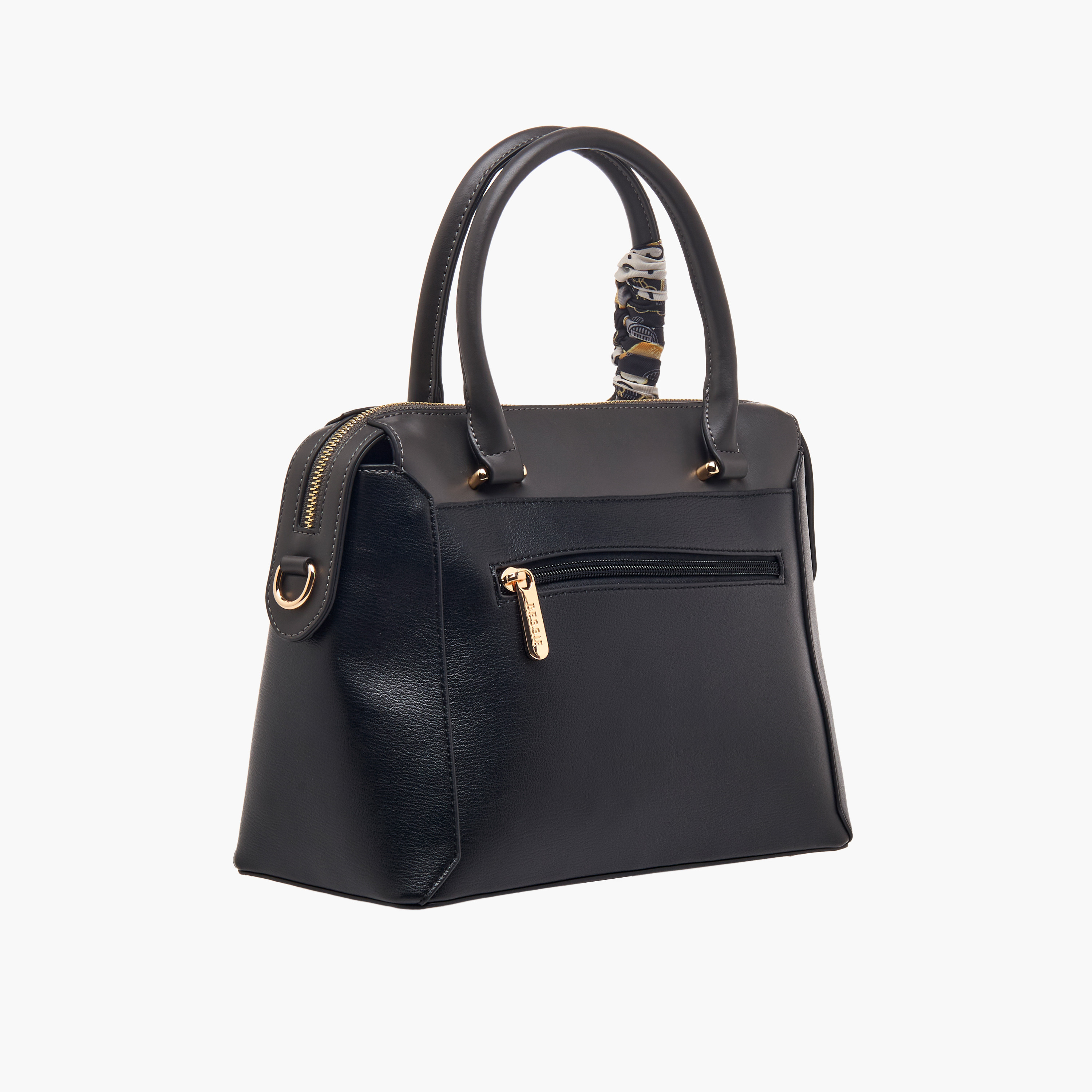 Bessie London Scarf Accent Tote Bag with Detachable Strap-women-bagsandwallets-handbags-image-4